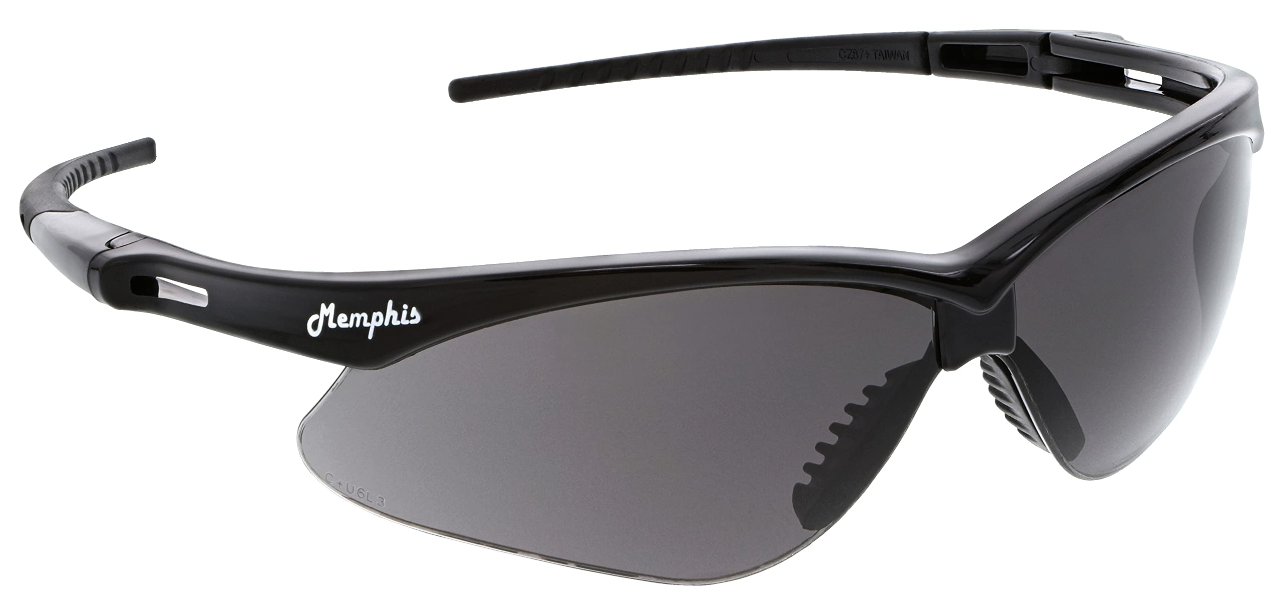 MCR Safety Glasses MP112 Memphis Series - Gray Lens with Blue Light & UV Protection, Scratch Resistant Coating, Black Frame (1 Pair) - Ideal for Construction, Woodworking, and DIY Projects