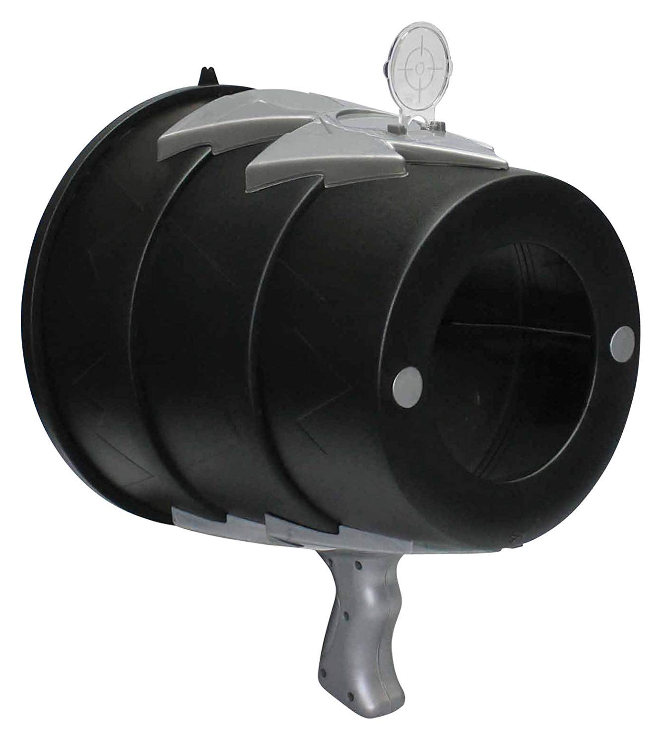 AirZooka Air Blaster Toy - Powerful & Safe Air Cannon Gun for Kids & Adults - Fun Prank Gadget for Indoor/Outdoor Play (Black & Silver) | Great for Parties, Backyard Games & Office Pranks