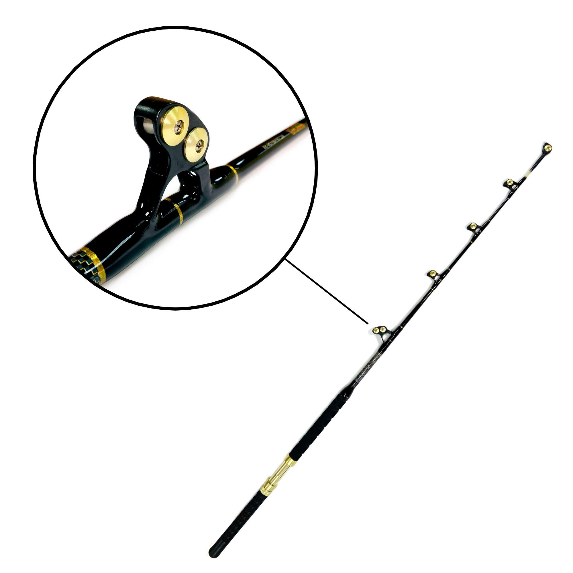 EatMyTackle Roller Guide Fishing Rod - Blue Marlin Tournament Edition Saltwater Trolling Rod for Offshore Big Game Fishing | Perfect for Deep Sea Fishing, Marlin Tournaments & Sportfishing Adventures