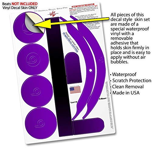 Original Beats Solo Pro Headphones Skin Decal Wrap - Smooth Fades Purple Black Design | Protective Vinyl Sticker Cover | Perfect for Travel, Gym & Daily Use (Headphones Not Included)