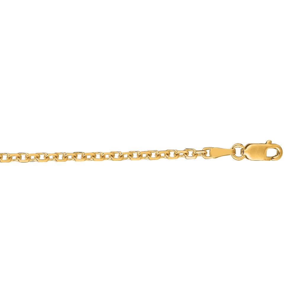 14K Gold 2.3mm Diamond Cut Cable Chain Necklace - Dainty & Elegant Jewelry for Women, Perfect for Everyday Wear, Layering & Special Occasions