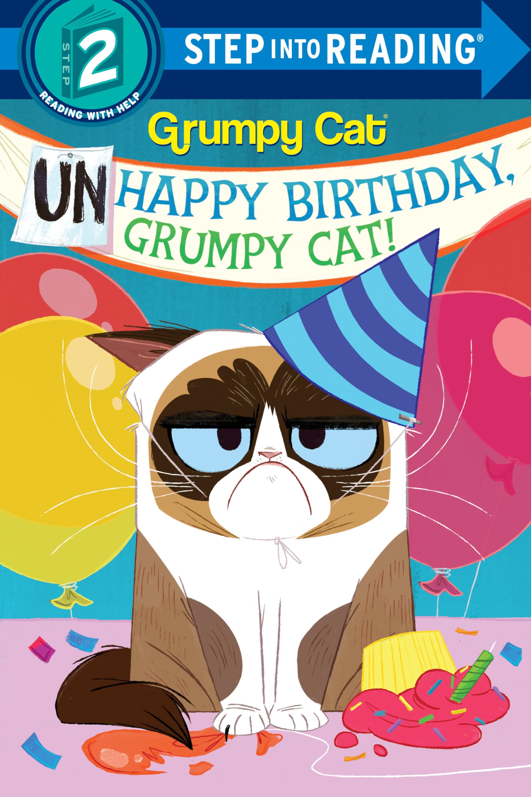 Unhappy Birthday Grumpy Cat Book - Step Into Reading Level for Kids - Perfect for Early Readers & Cat Lovers Birthday Gifts