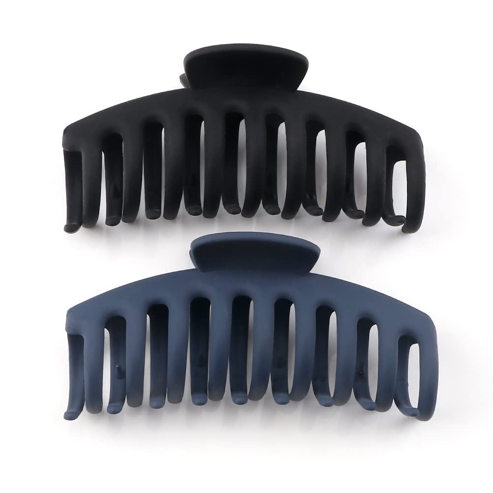 4 Inch Non-Slip Large Hair Claw Clips for Women - French Design Strong Hold Clips for Thick Hair (Matte Jumbo) - Perfect for Updos, Ponytails & Everyday Hairstyles