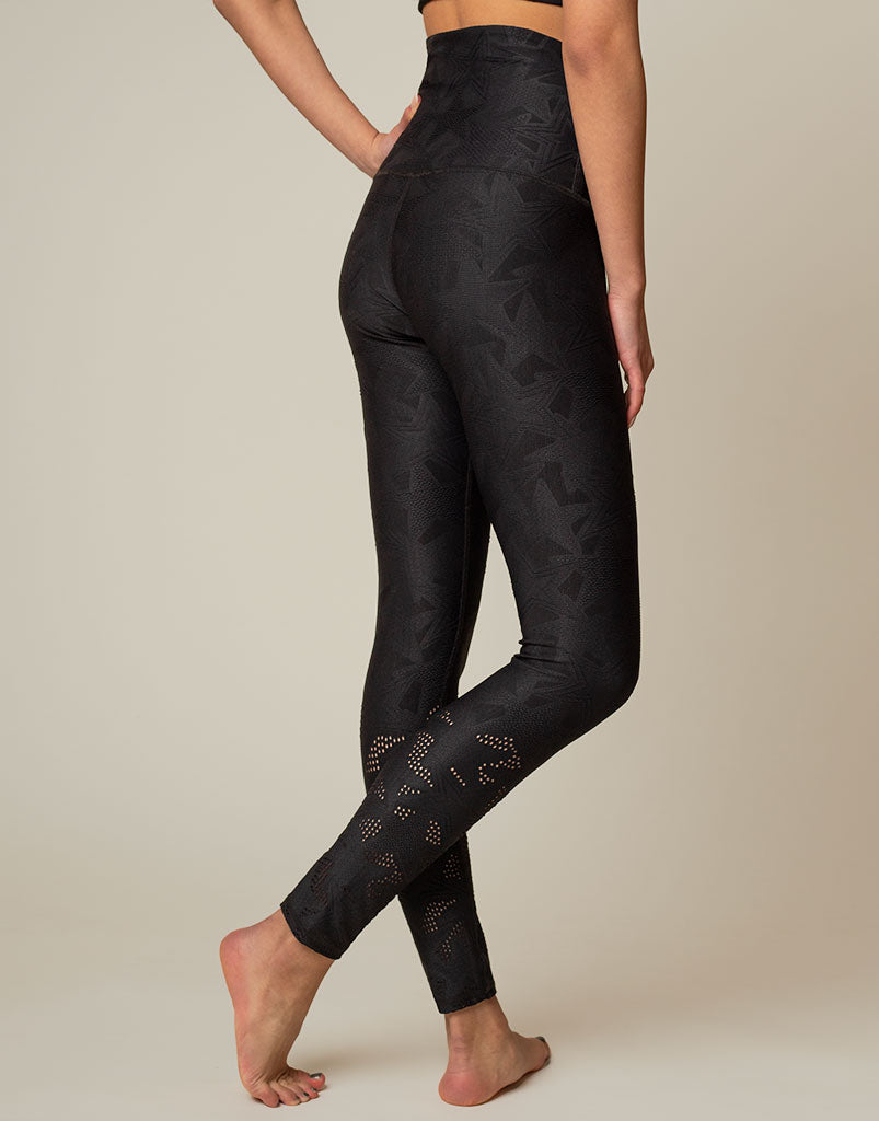 Superstar Jacquard Leggings for Women - High Waist Yoga Pants with Breathable Fabric - Perfect for Workout, Running & Lounge Wear