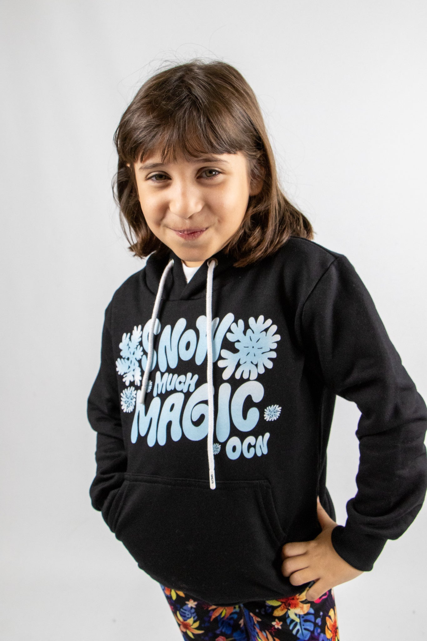 Ocn Kangaroo Pocket Hoodie for Kids - Black Tree Design 152 - Cozy Pullover for School, Playdates & Outdoor Adventures