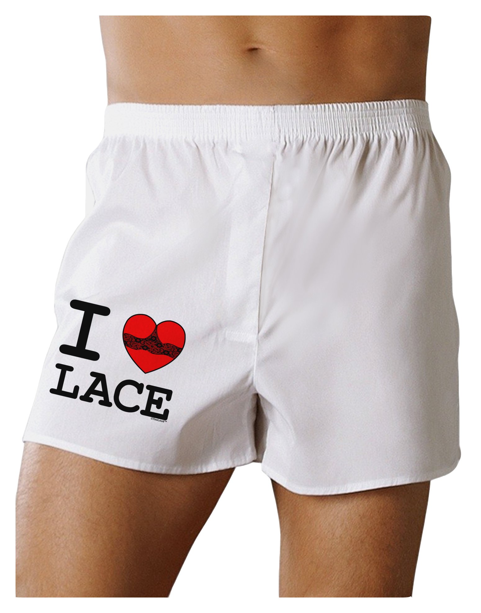 TooLoud I Love Heart Lace Boxer Shorts - Sexy Lingerie Underwear for Women - Perfect for Valentine's Day, Anniversary Gifts & Romantic Nights
