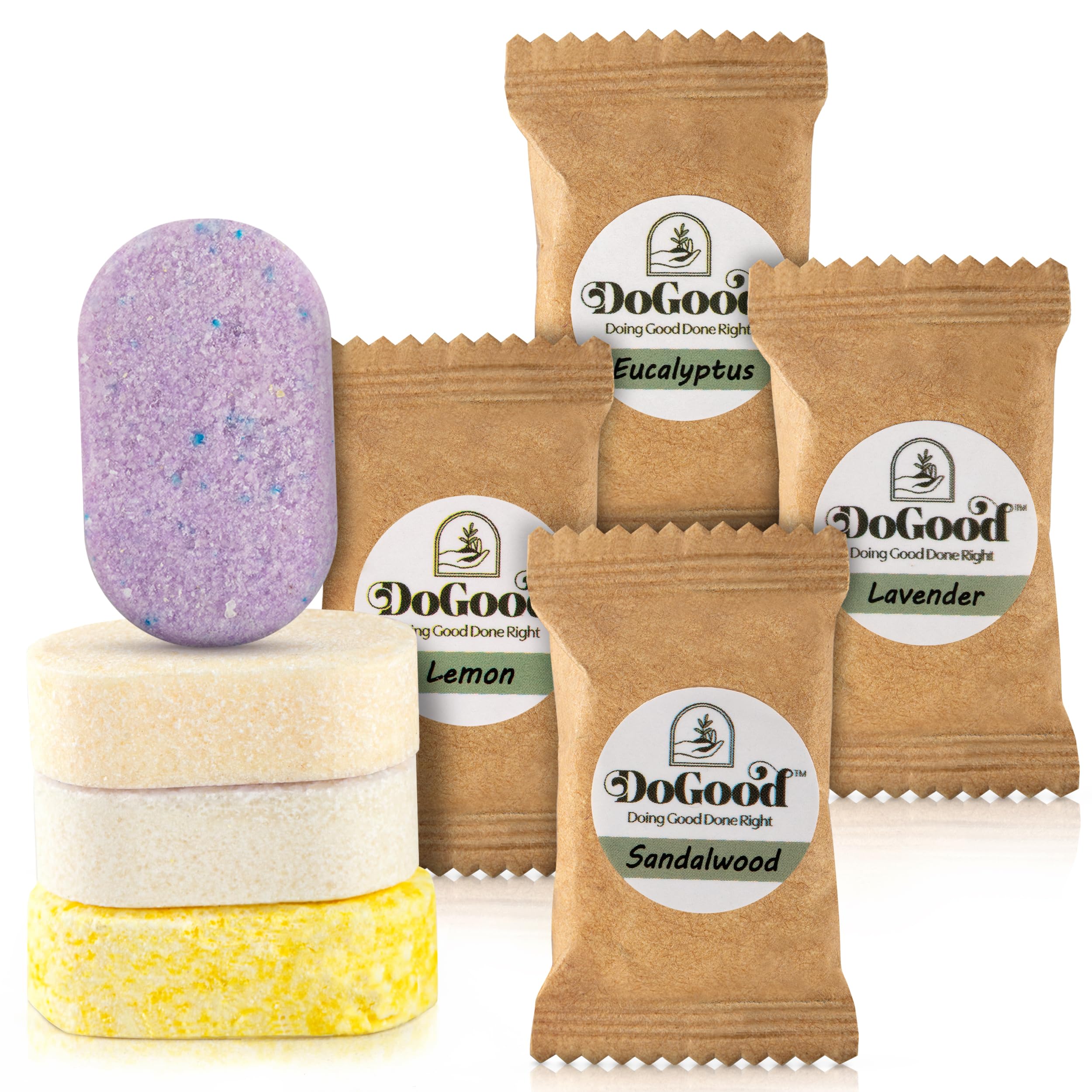 Eco-Friendly Foaming Hand Soap Refill Tablets - Lemon, Lavender, Eucalyptus & Sandalwood Scent (4 Pack) | Zero Waste Hand Wash for Kitchen, Bathroom & Travel | Biodegradable & Vegan