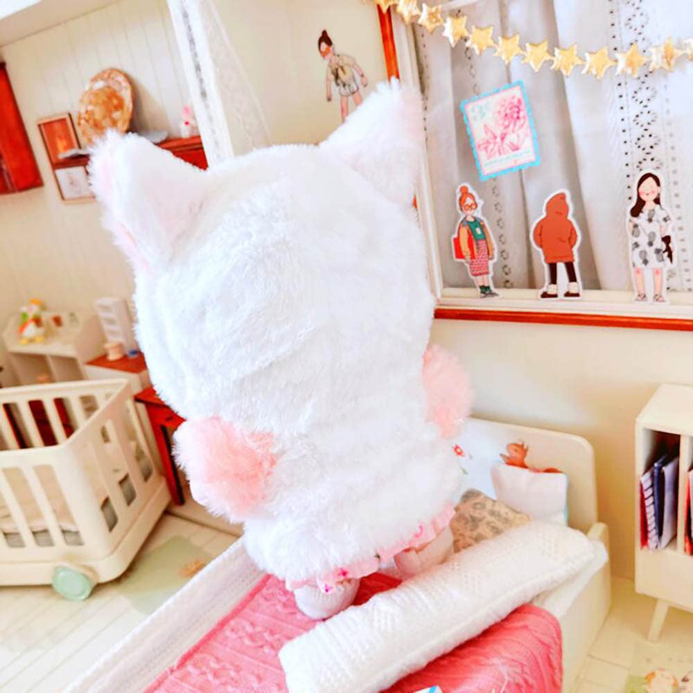 Niannyyhouse Pink Plush Doll Clothes with Hooded Jacket - 20.3cm - Doll Accessories - Costume (Pink) - Perfect for Dress Up, Role Play & Collectible Dolls