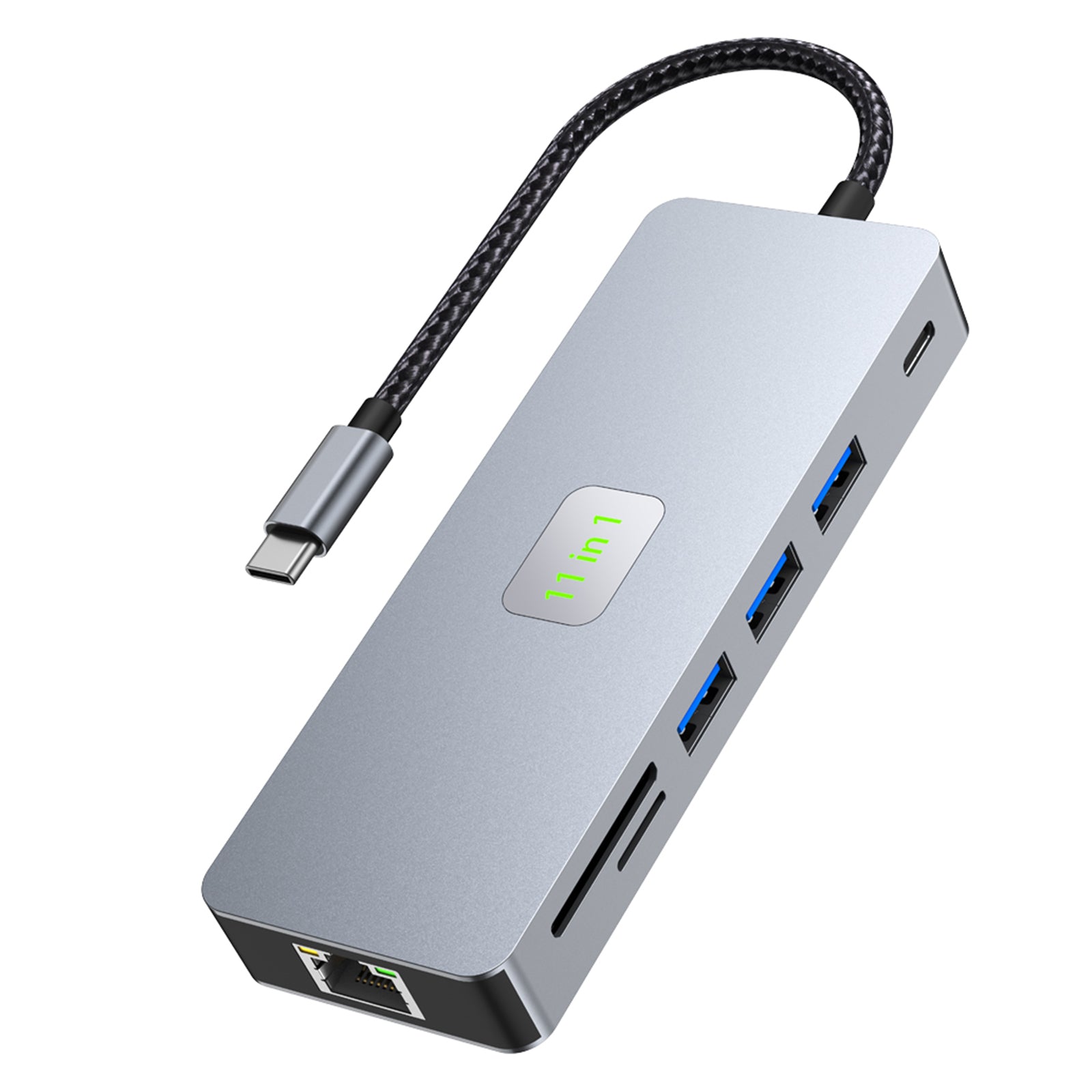 11-in-1 USB C Hub with Gigabit Ethernet, 4K HDMI, VGA, USB 3.0, 100W PD, SD/TF Card Reader & Audio Jack - Perfect for MacBook Pro/Air, iPad Pro & Windows Laptops - Ideal for Home Office, Gaming & Video Conferencing