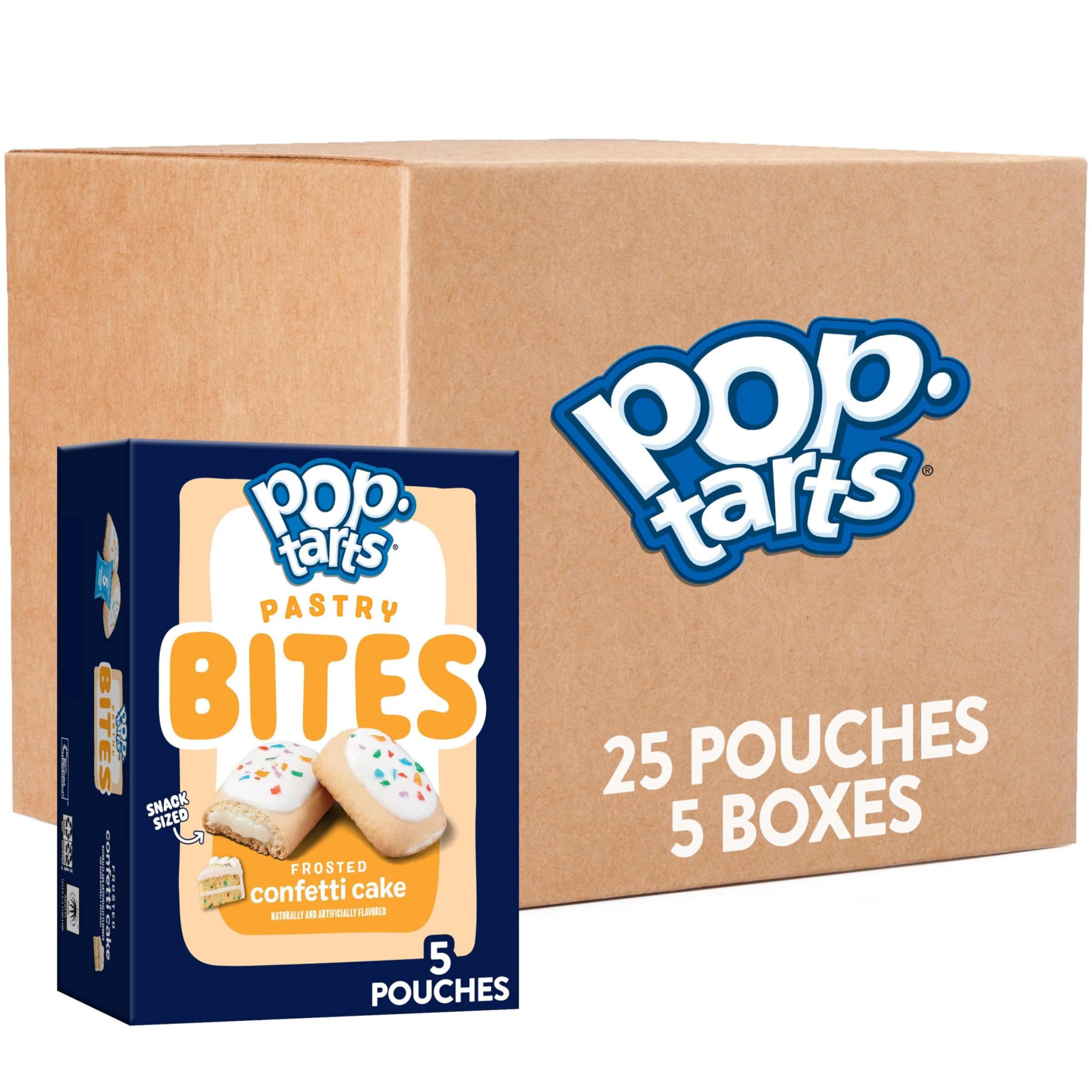 Pop-Tarts Baked Pastry Bites - Frosted Confetti Cake Flavor | Kids Snacks for School Lunch, After School Treats & Birthday Parties | Delicious Toaster Pastries for Breakfast or Dessert