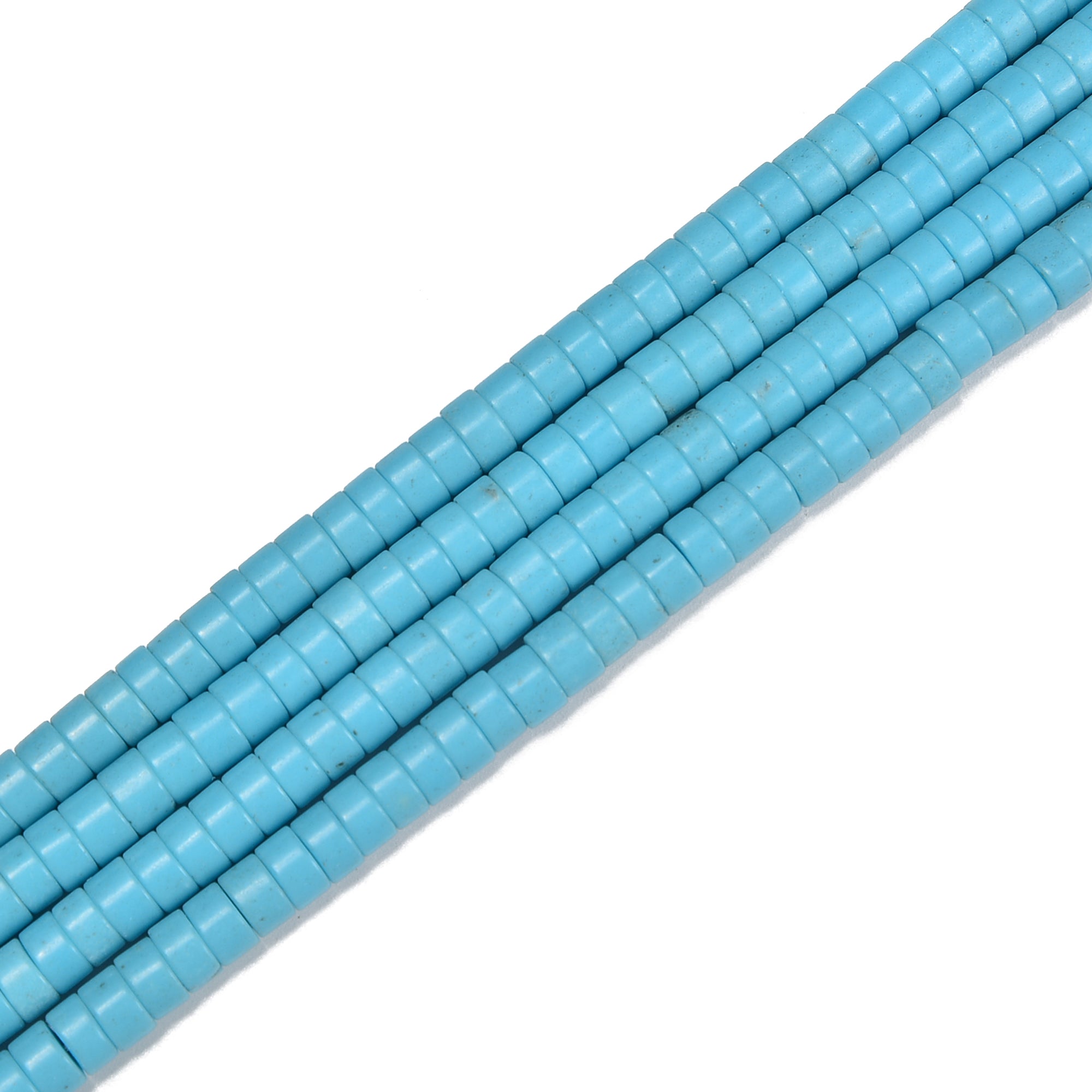 Natural Light Blue Howlite Turquoise Heishi Disc Beads - 2x4mm & 3x6mm Sizes - 15.5