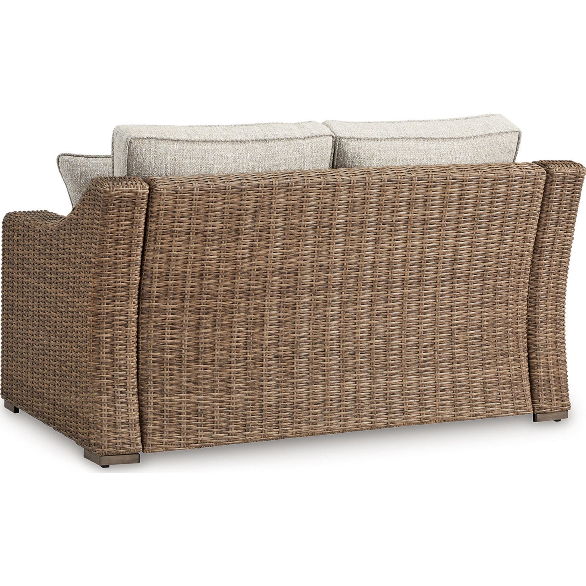 Beachcroft Outdoor Loveseat with Cushion - Water-Resistant Beige Patio Furniture for Garden, Poolside & Backyard Relaxation
