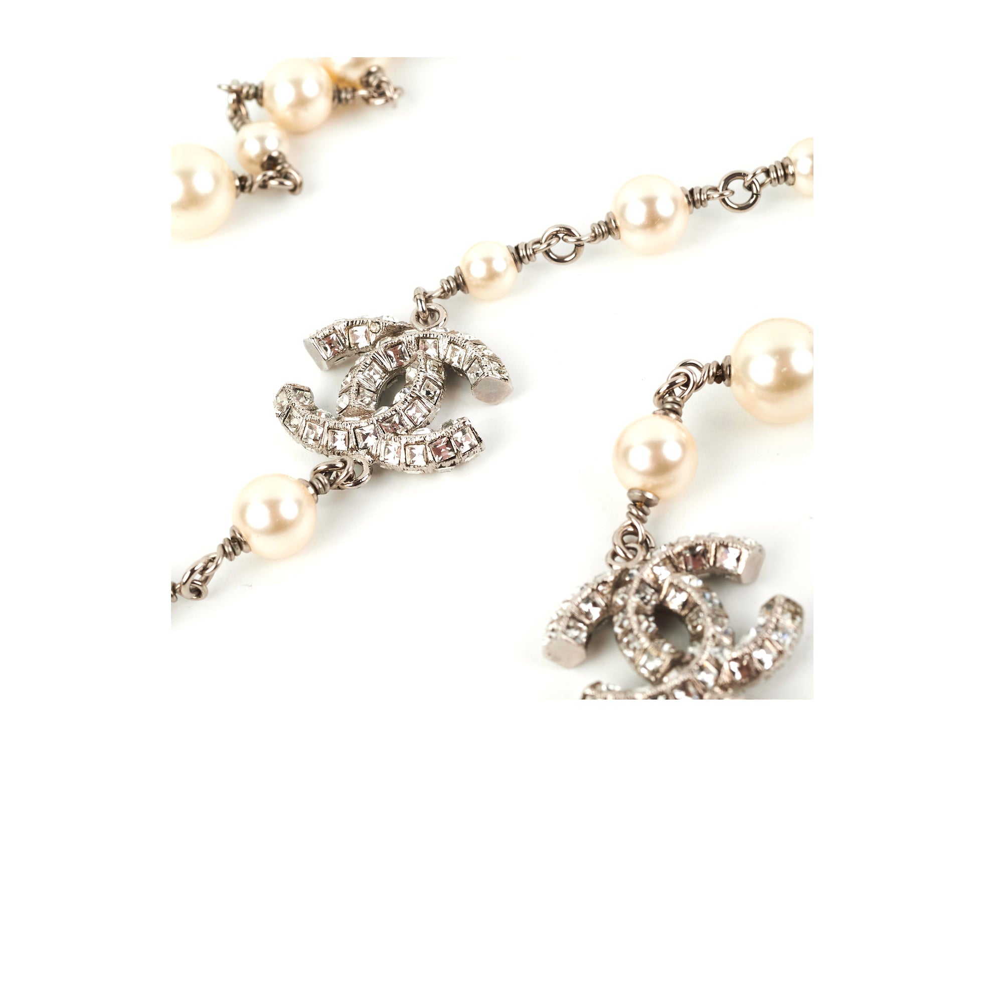 Chanel CC Logo Pearl Necklace - Elegant Costume Jewelry for Women | Perfect for Parties, Weddings & Special Occasions