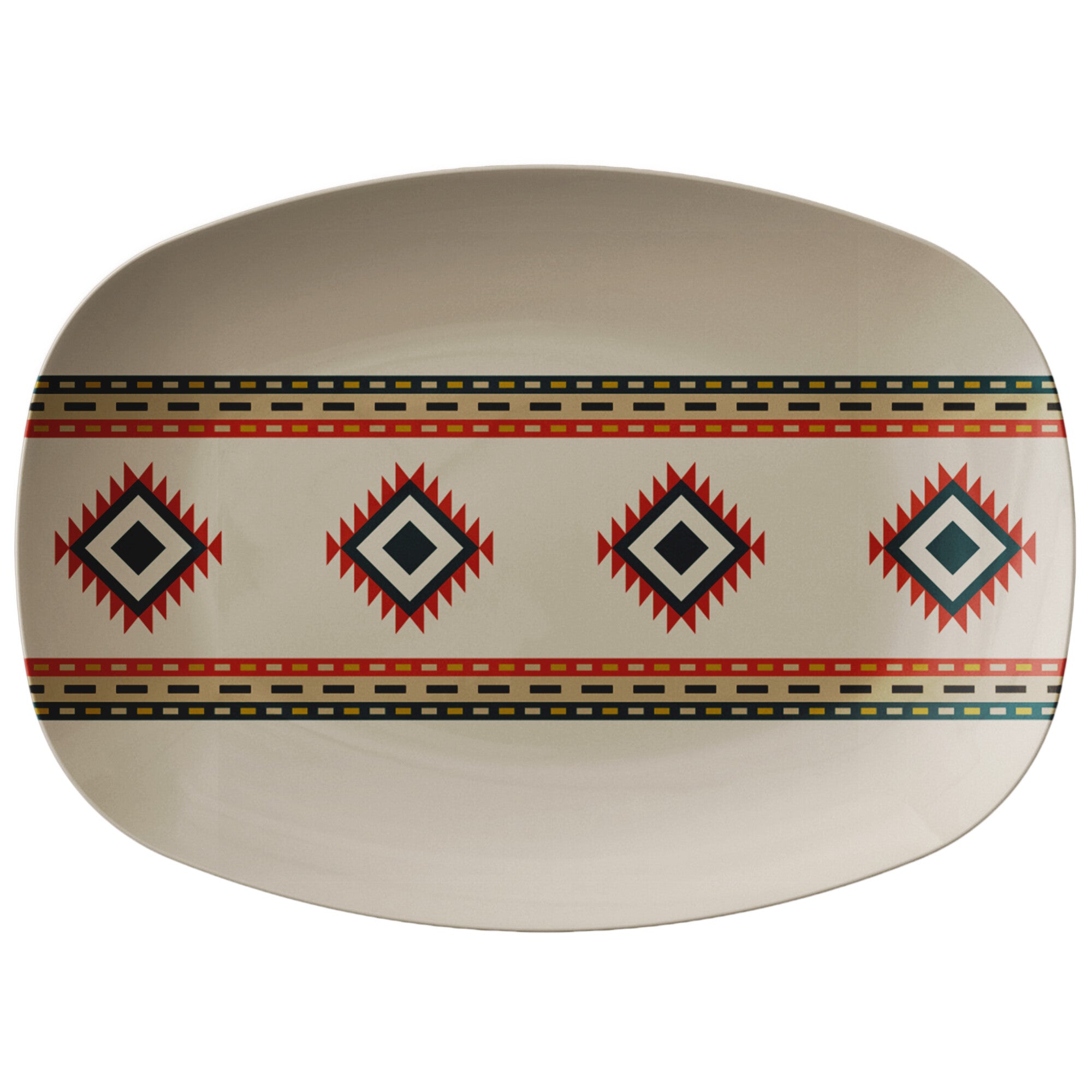 Southwest Sahara Plastic Serving Platter - Durable Kitchen Serving Tray for Entertaining, Holidays & Housewarming Gifts - Perfect for Parties, BBQs & Home Decor