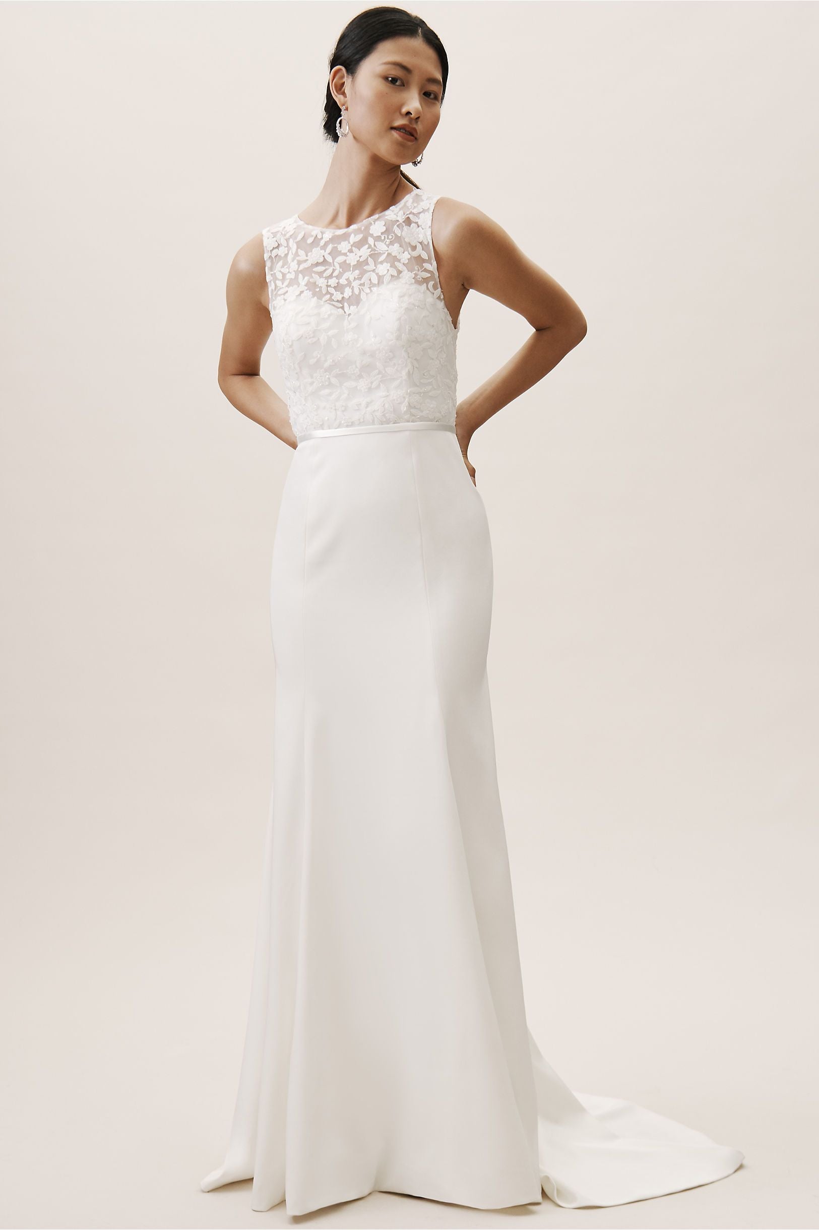 BHLDN Jenny Yoo Winslet Wedding Gown - Elegant A-Line Lace Bridal Dress for Bride, Perfect for Church Ceremony & Beach Weddings