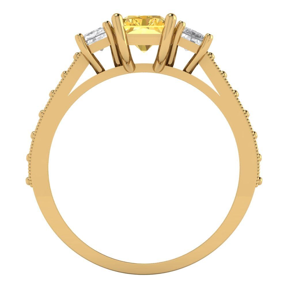 1.82ct Emerald Cut Citrine Ring - 18K Gold Bridal Jewelry for Engagement & Anniversary