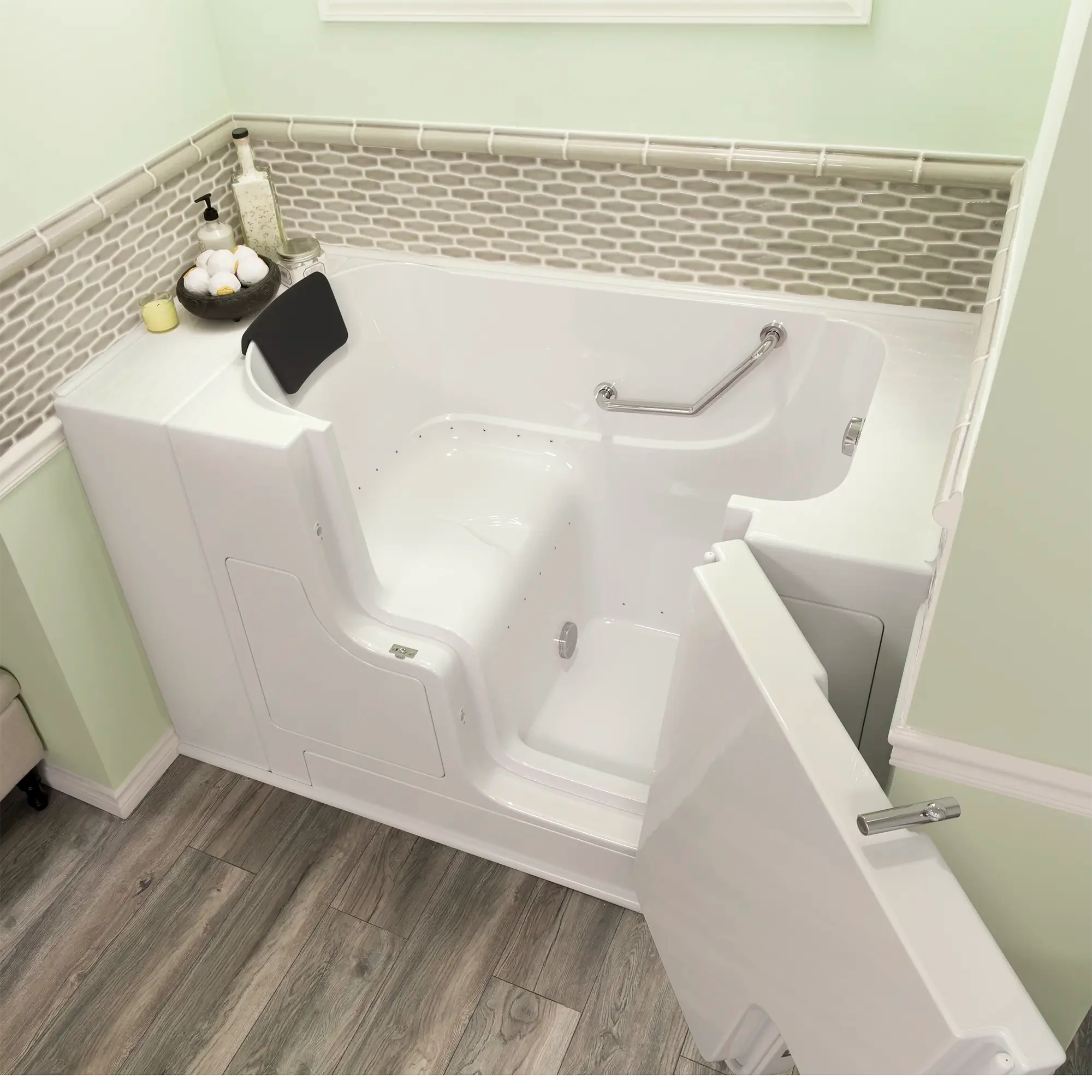 Premium Gelcoat Walk-In Bathtub 30 x 52 Inch with Air Spa System - Right Hand Drain for Elderly & Mobility Support - Relaxing Hydrotherapy at Home