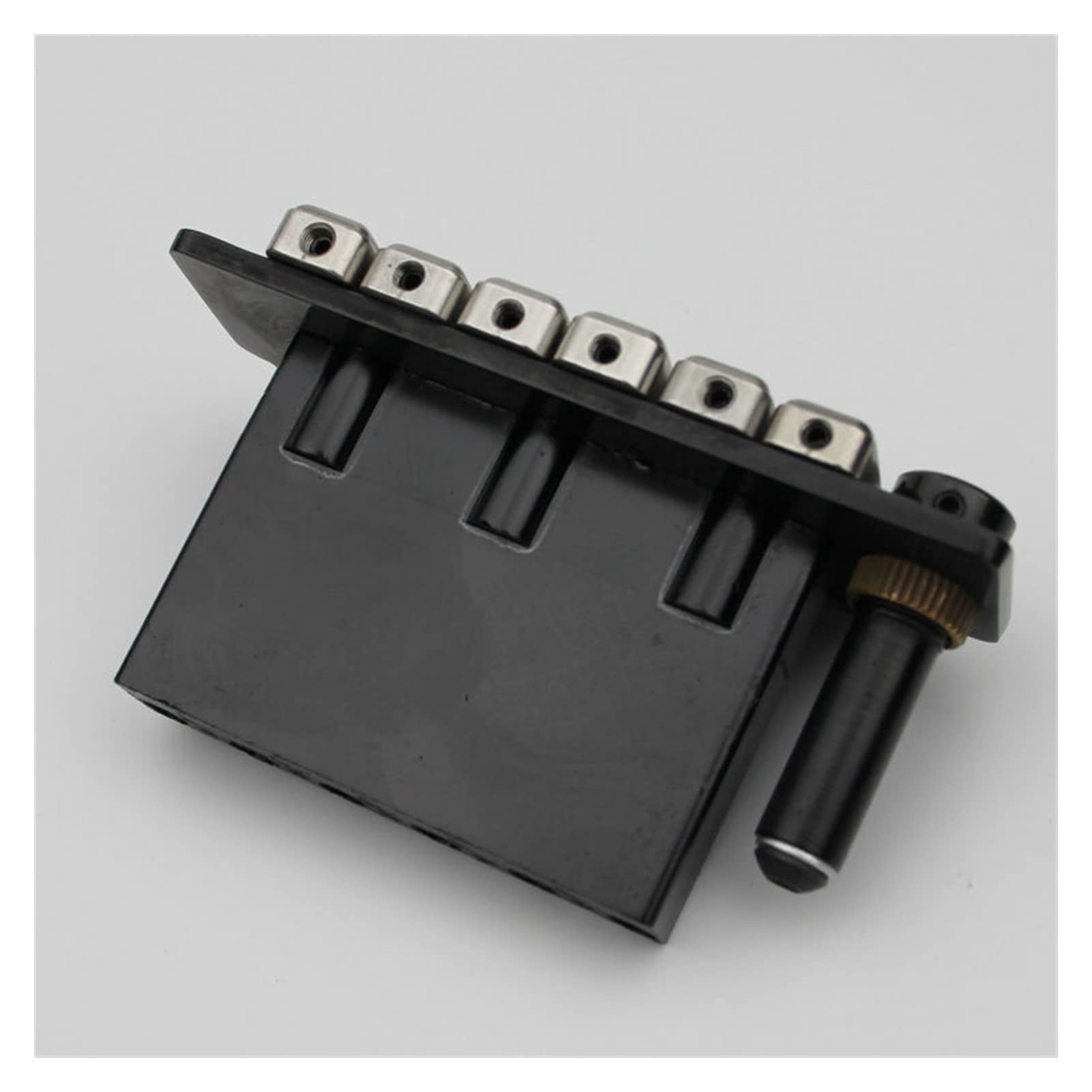 Black Tremolo Bridge with Stainless Steel Saddles & Arm for Electric Guitar - Perfect for Rock, Blues & Metal Performances