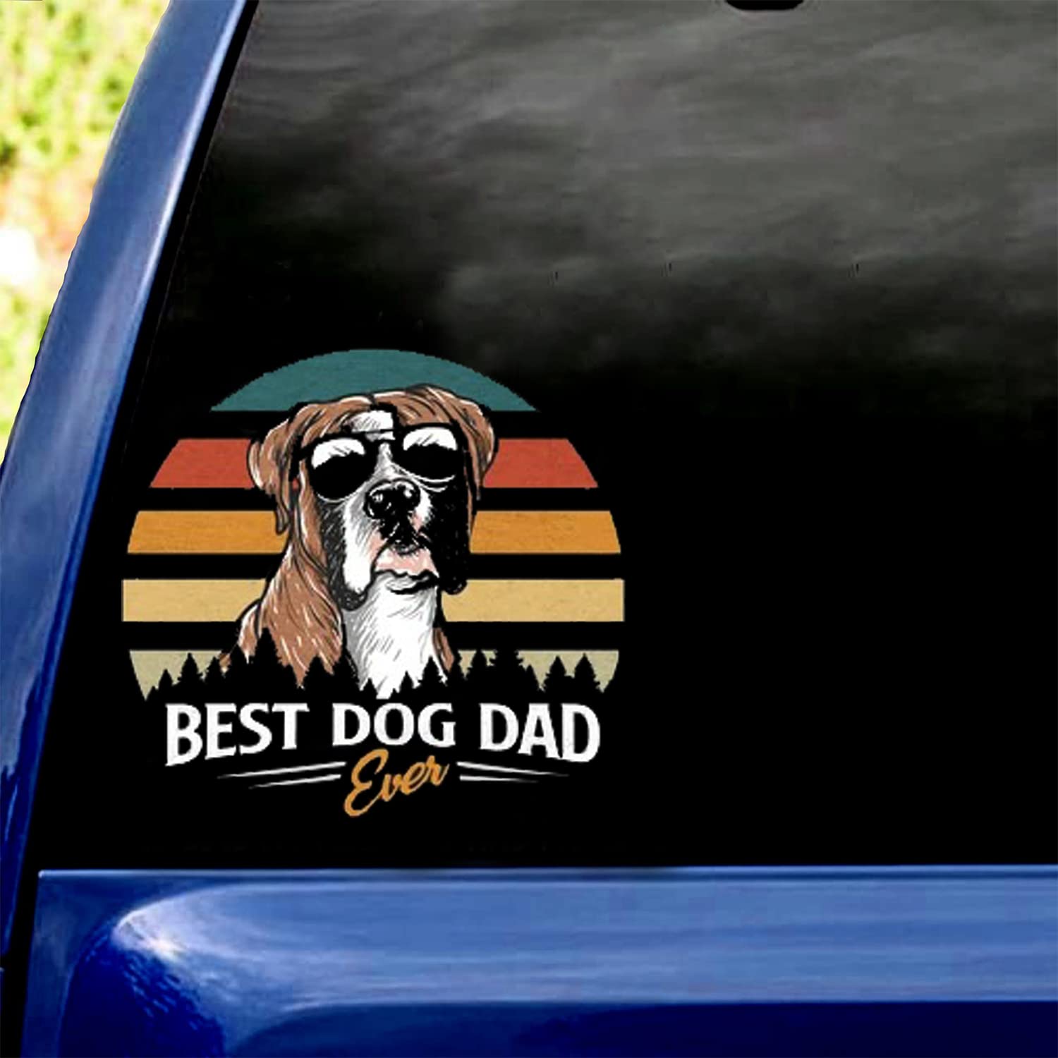 Boxer Dog Dad Sticker - Best Father's Day Gift for Dog Lovers - Car Window Decal