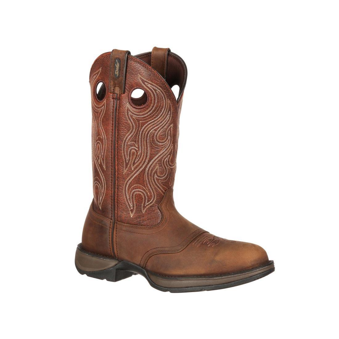 **Durango Rebel Brown Western Boots for Men - Comfortable & Durable Cowboy Boots for Riding, Work & Outdoor Adventures**