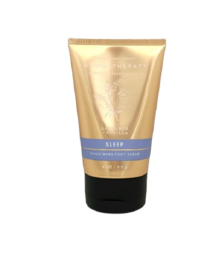 Bath and Body Works Aromatherapy Smoothing Foot Scrub with Lavender & Vanilla Essential Oils - 4 oz - Relaxing Foot Care for Stress Relief & Better Sleep - Perfect for Spa Nights & Self-Care Routines