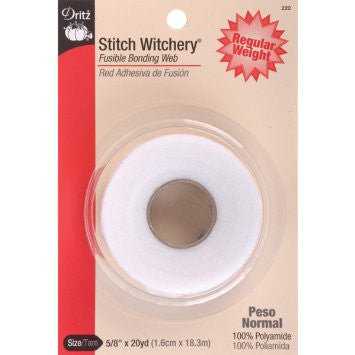 DRITZ Stitch Witchery Fusible Bonding Web - Permanent Fabric Adhesive for Hemming & Sewing (Various Sizes) | Ideal for DIY Clothing Repairs, Quilting & Craft Projects