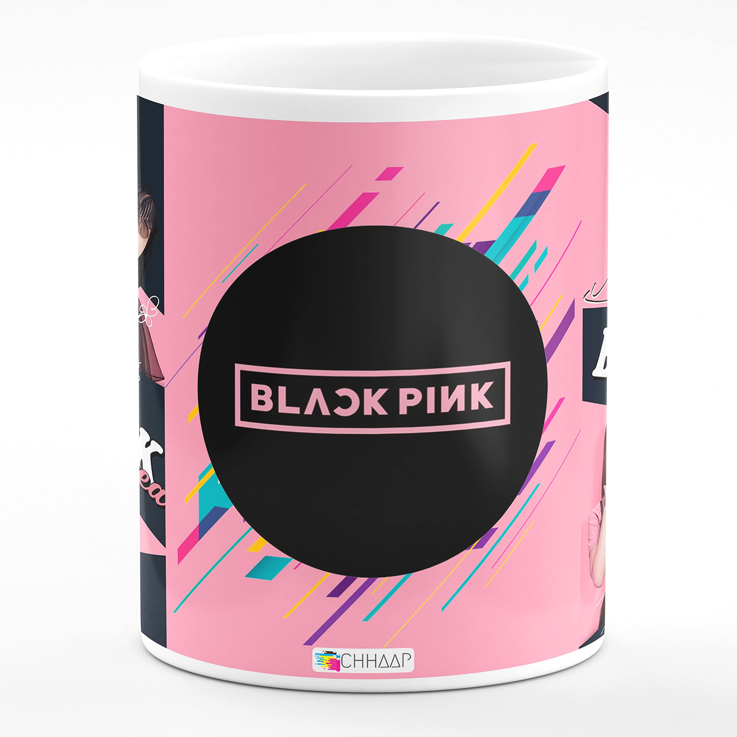 CHHAAP Blackpink Signature Ceramic Coffee Mug - 350ml Microwave Safe White Mug with HD Print, Perfect Gift for Kids, Brother, Sister, Son, Daughter - Ideal for Coffee, Tea, Hot Chocolate at Home, Office or School