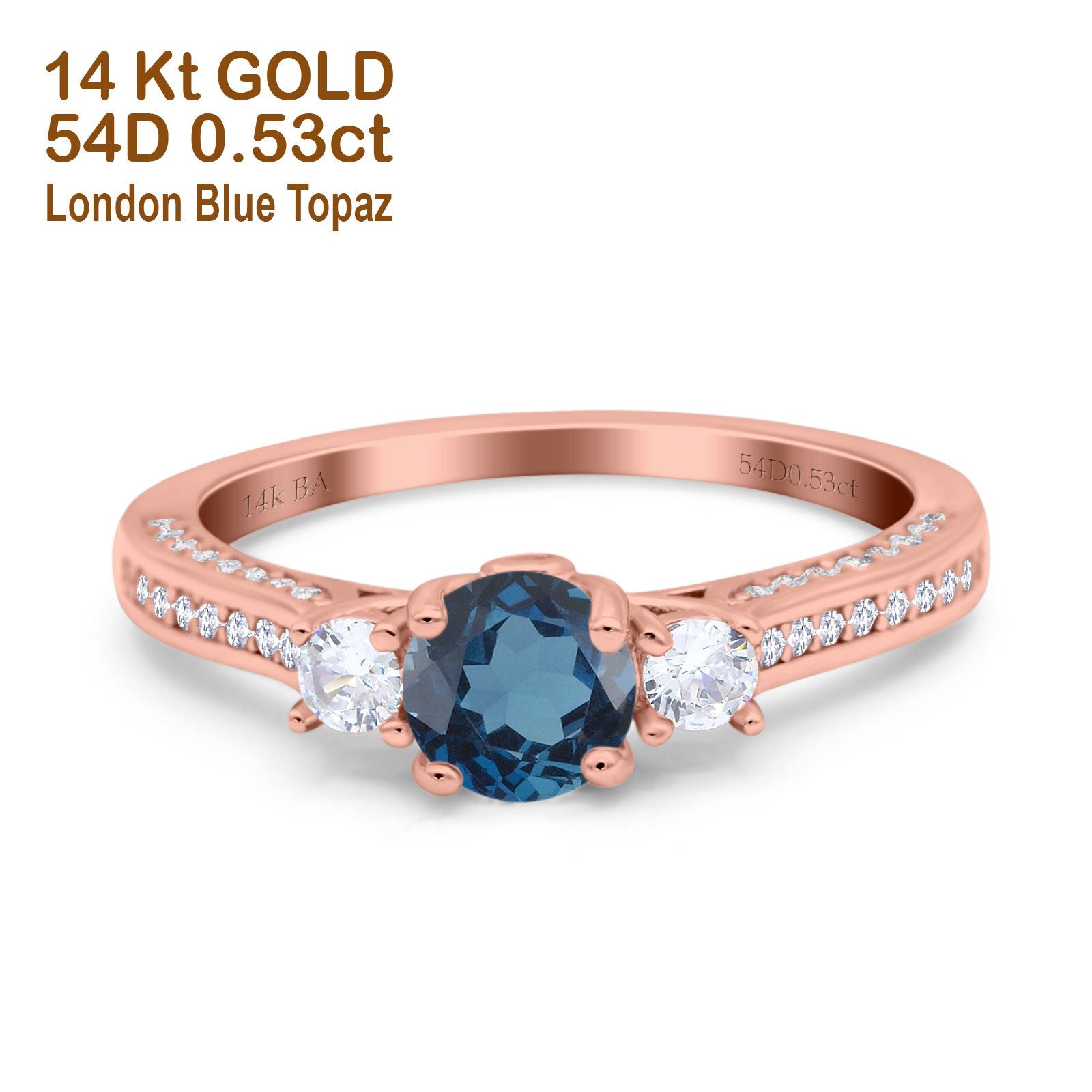 14K Gold 1.37ct Round Three Stone Vintage 6mm G SI Diamond Engagement Ring for Women - Perfect Wedding Band, Anniversary Gift & Bridal Jewelry for Special Occasions
