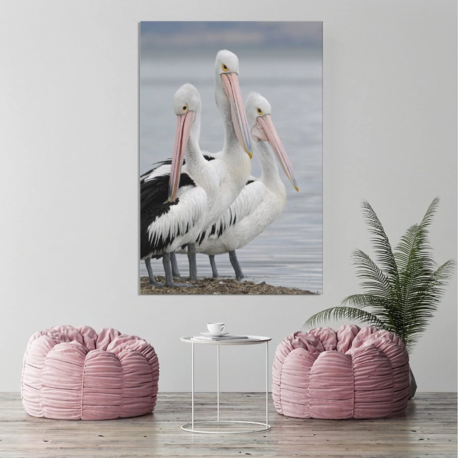 Great White Pelican & Toucan Canvas Wall Art - Premium Bird Painting Poster for Living Room, Bedroom & Office Decor - Perfect Gift for Nature Lovers & Home Decoration