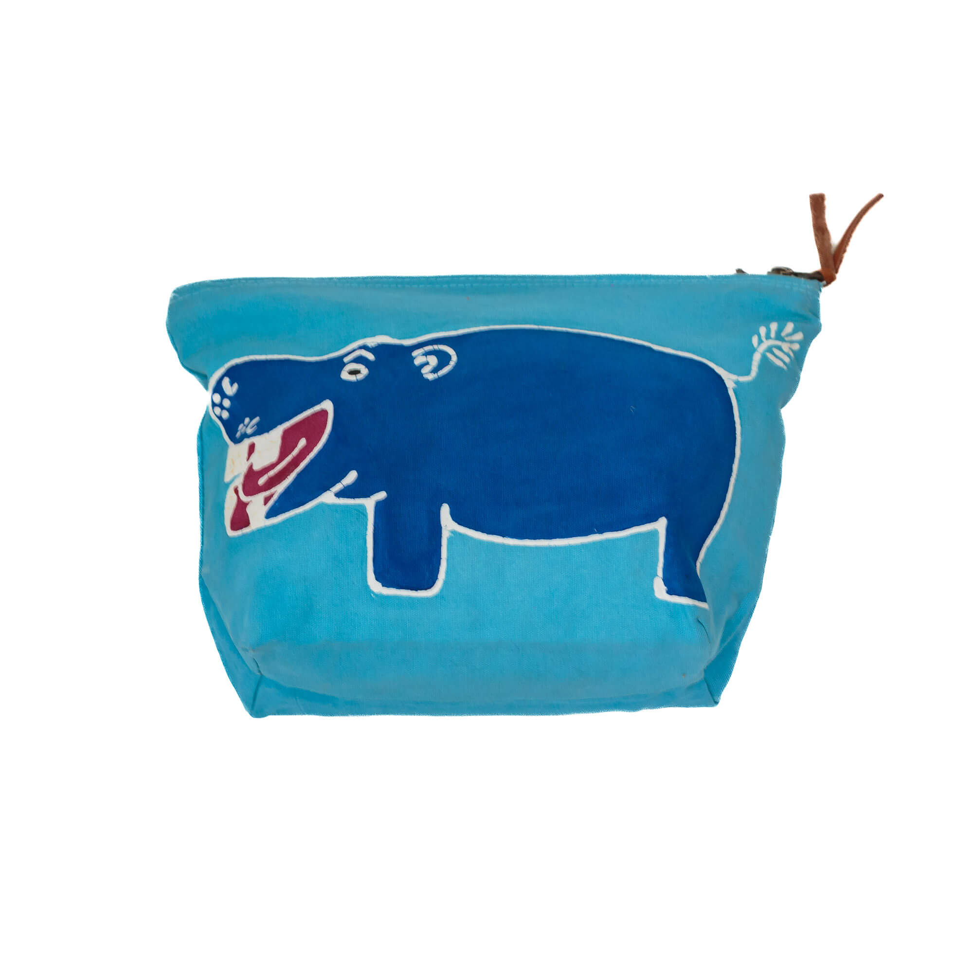 Safari Fun Hippo Wash Bag - Waterproof Travel Toiletry Pouch for Kids & Adults - Perfect for Camping, Beach Trips & Bathroom Organization