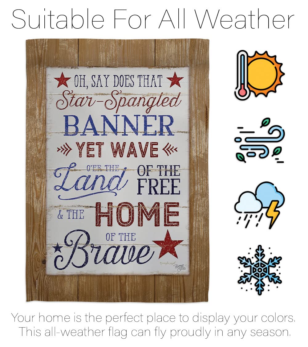 Patriotic Americana House Flag Set 28x40in w/Flagpole for Outdoor Decor
