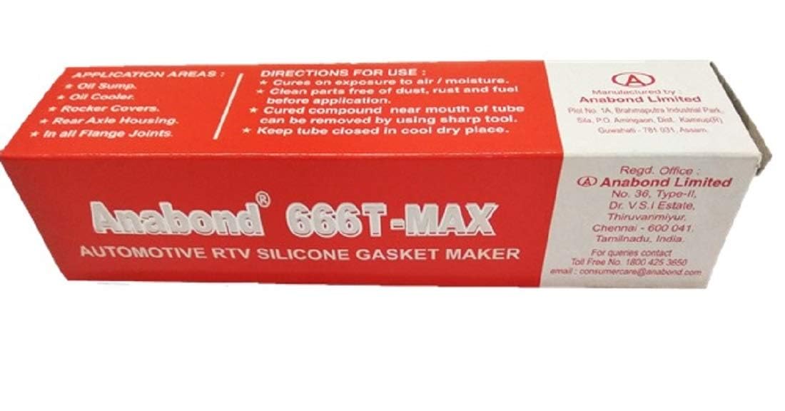 Anabond 666-T RTV Gasket Maker Sealant - High Temperature Resistant (100g) - Perfect for Automotive, Marine & Industrial Engine Repairs