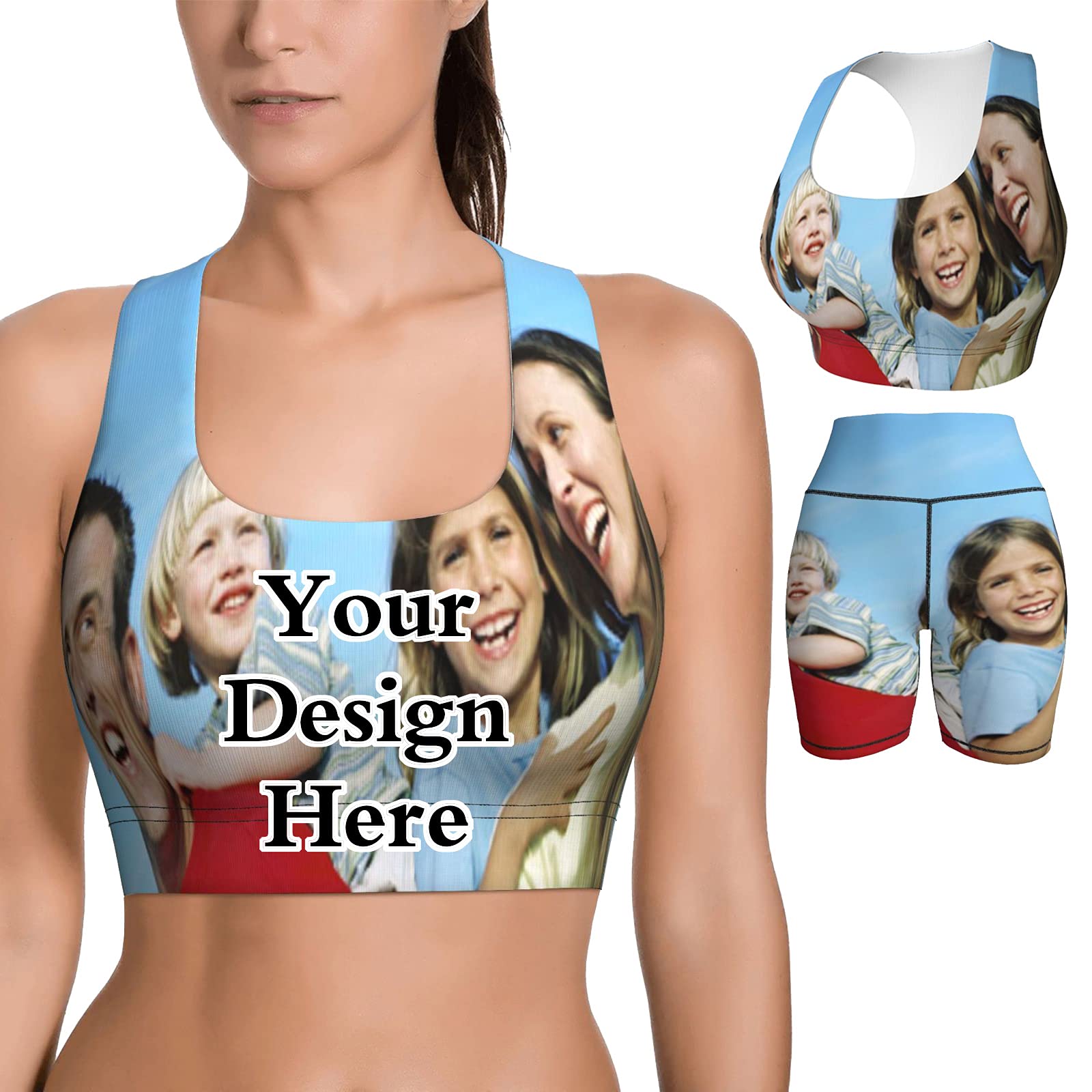 Custom Sports Bra with Photo - Personalized Workout Top for Women - Running, Gym, Yoga & Fitness - Perfect for Exercise & Active Lifestyles