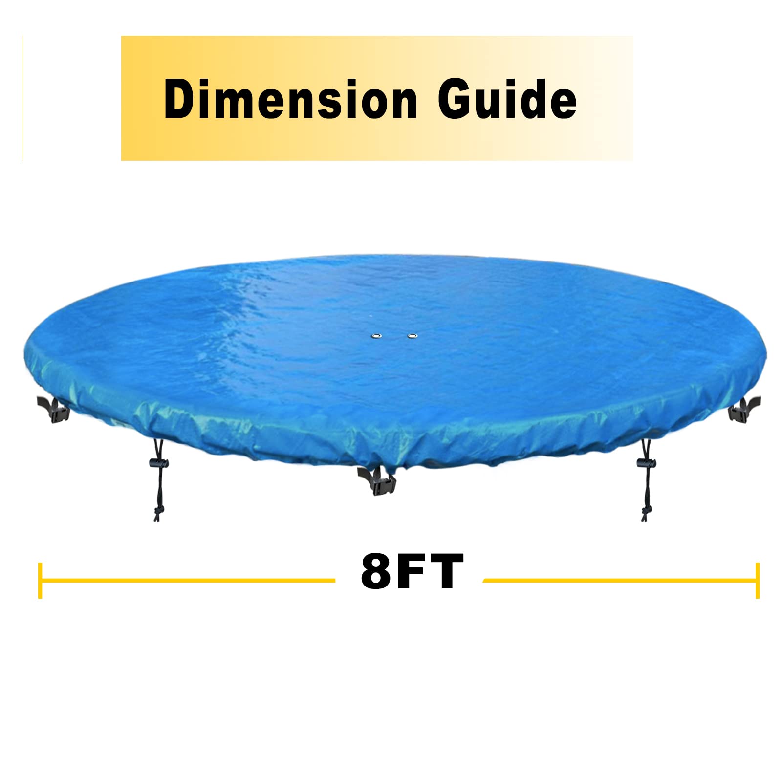 8Ft Round Inflatable Pool Cover for Above Ground Pools - Quick Installation, Waterproof & Dustproof - Prevents Waterlogging & Debris - Heavy Duty Blue Swimming Pool Cover for Summer, Winter Protection & Easy Maintenance