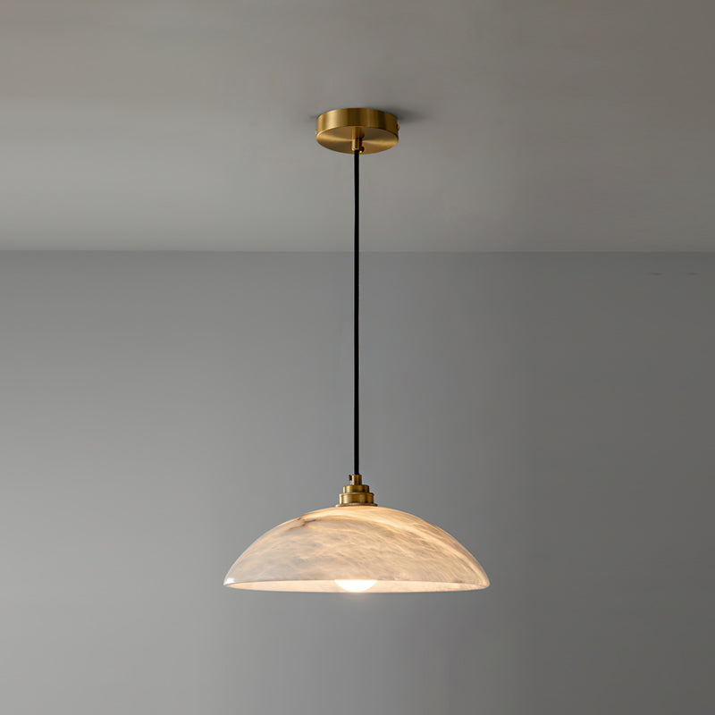 Elegant Dome Alabaster Pendant Light - Modern Crystal Glass Ceiling Lamp for Dining Room, Kitchen Island & Bedroom Lighting