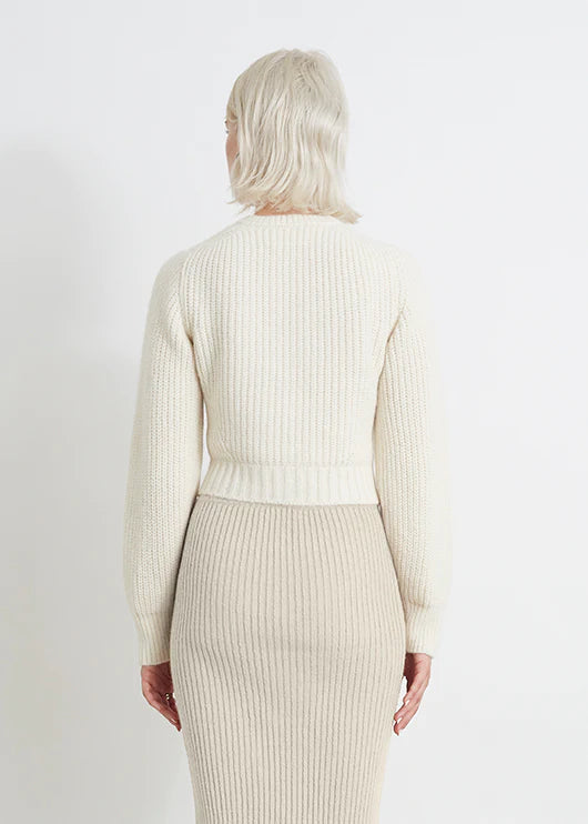 Becca Cardigan Women's Ivory Knit Sweater - Soft & Cozy Open Front Cardigan for Fall & Winter Layering