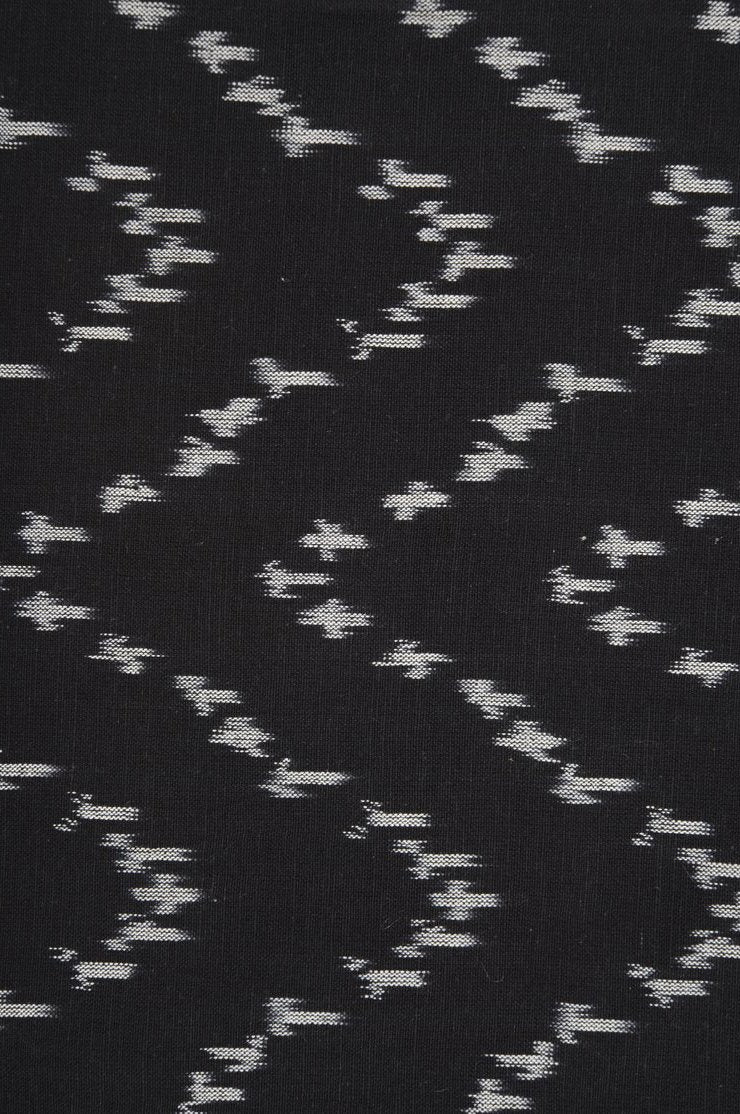 Premium Black 057 Cotton Ikat Fabric - Soft & Durable Material for Home Decor, Clothing & DIY Crafts | Perfect for Curtains, Dresses, Pillows & Quilting