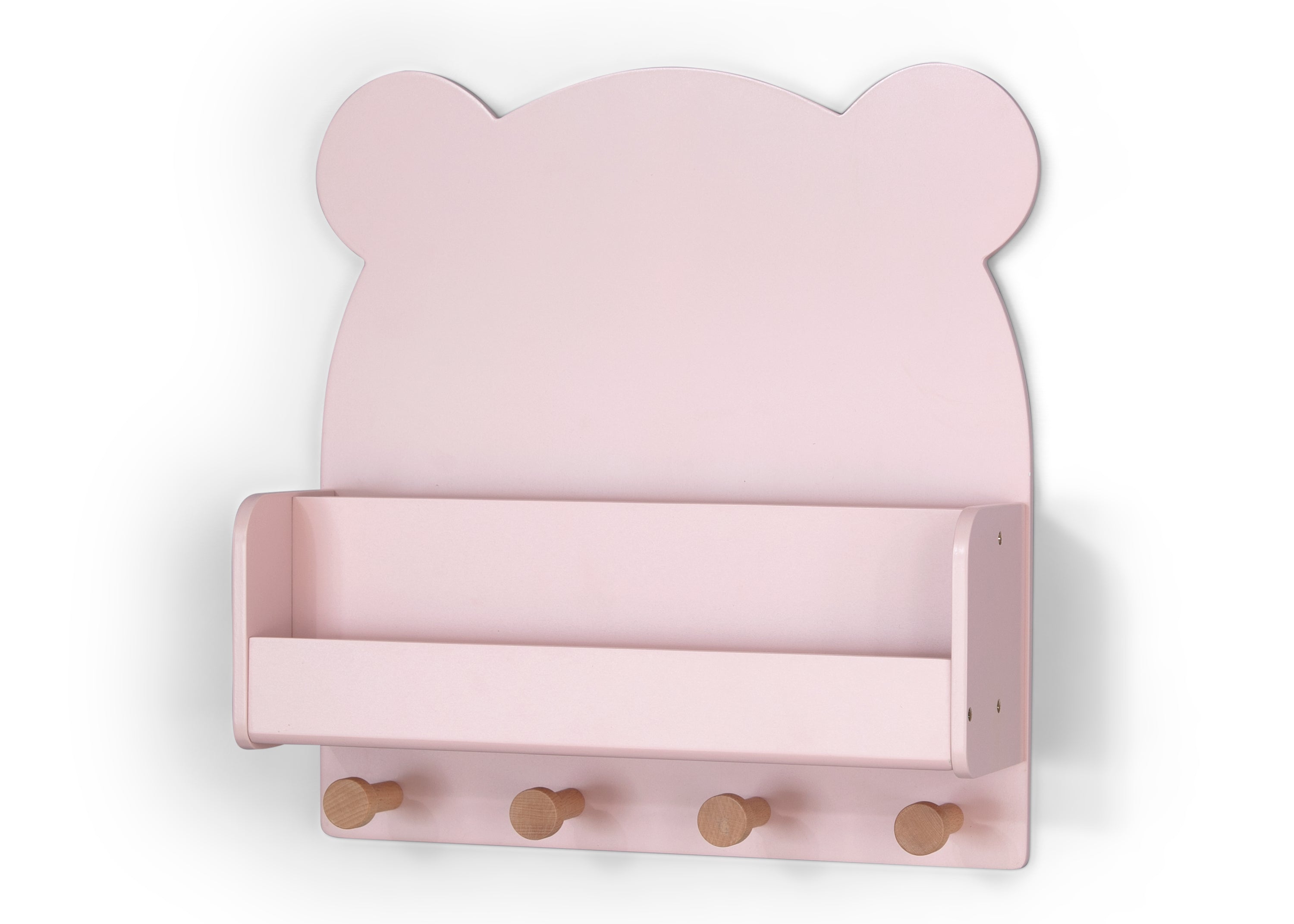 Brannan Bear Wall Shelf with 4 Hooks - Rustic Wooden Floating Shelf for Entryway, Bathroom & Bedroom Organization - Perfect for Hanging Coats, Towels & Decor