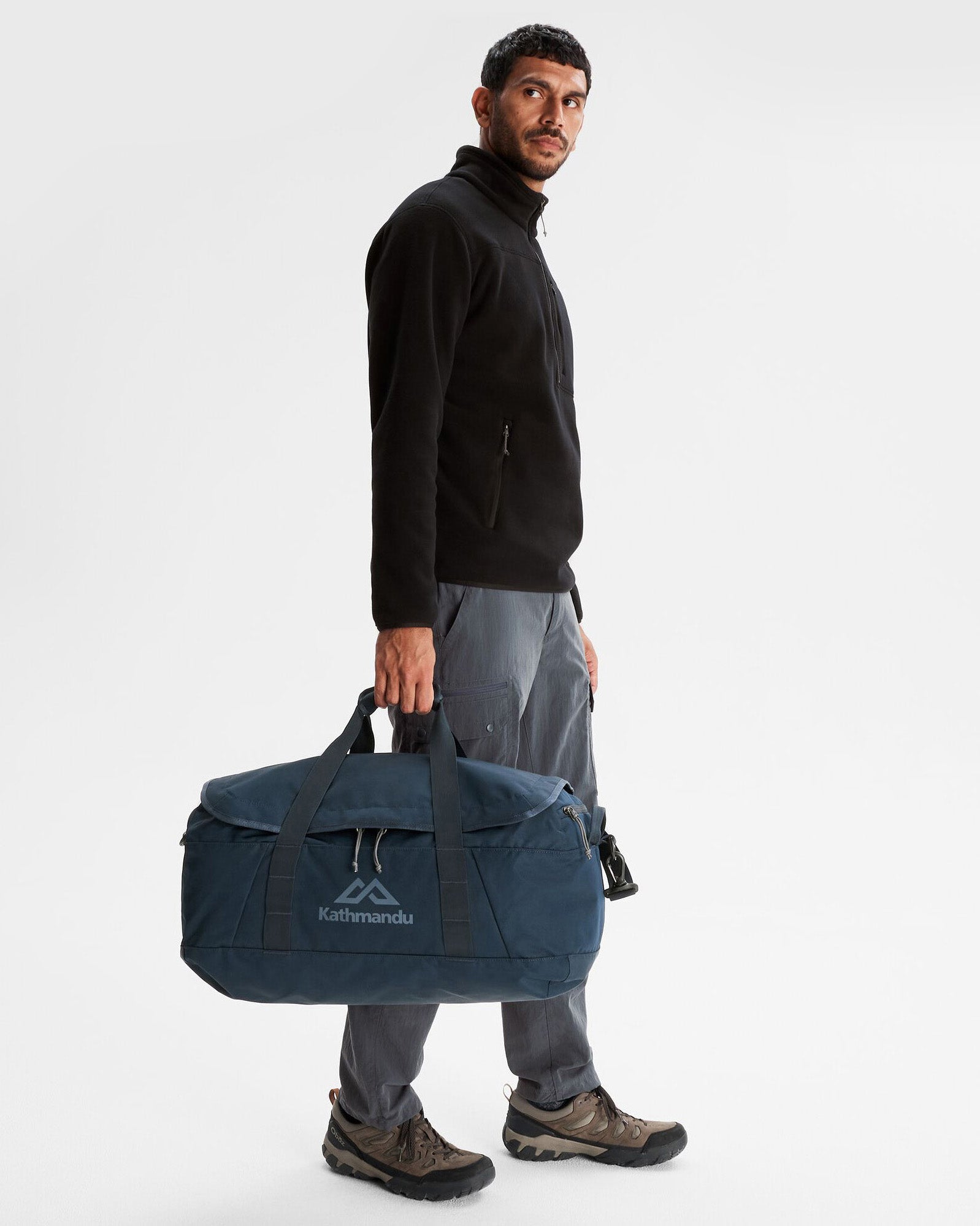 50L Indus Base Duffel Bag - Waterproof Travel Duffel for Gym, Camping & Weekend Trips - Pure Navy Blue Carry-On Luggage
