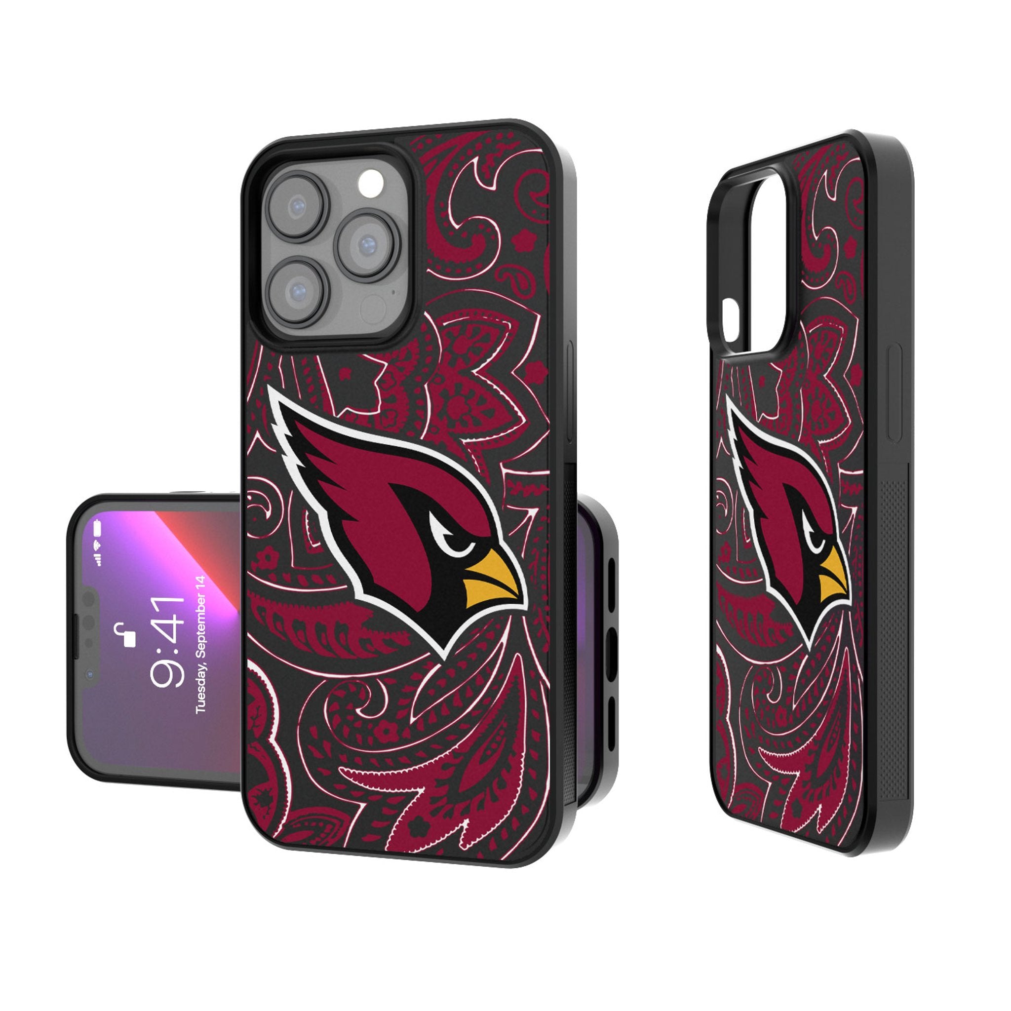 Arizona Cardinals Paisley Bump Phone Case - Shockproof Protective Cover for iPhone & Samsung - Perfect for Football Fans & Game Day