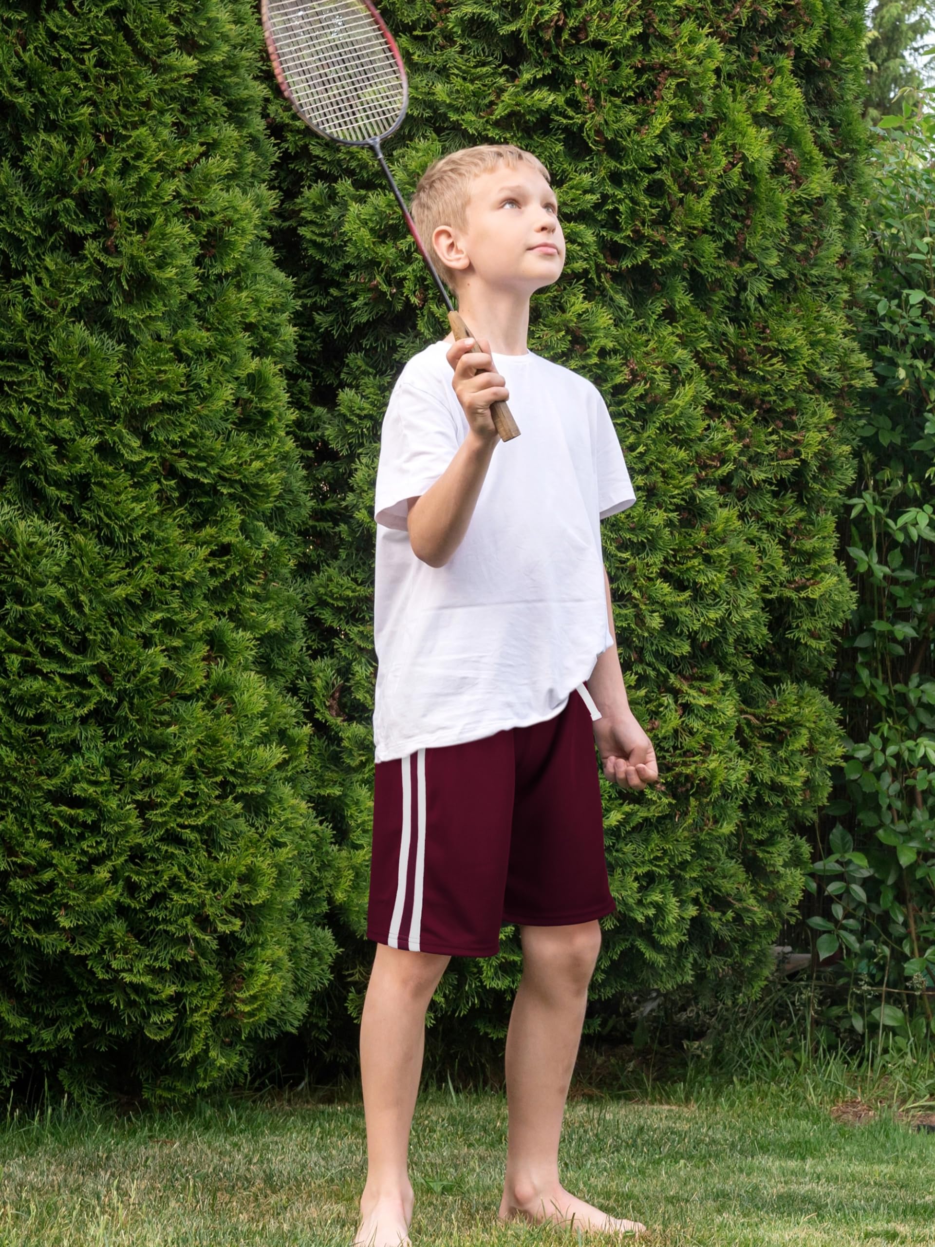 5 Pack Boys Athletic Shorts - Quick Dry Basketball & Soccer Shorts for Kids - Mesh Running Gym Shorts with Comfort Fit - Perfect for Sports, Play & Outdoor Activities