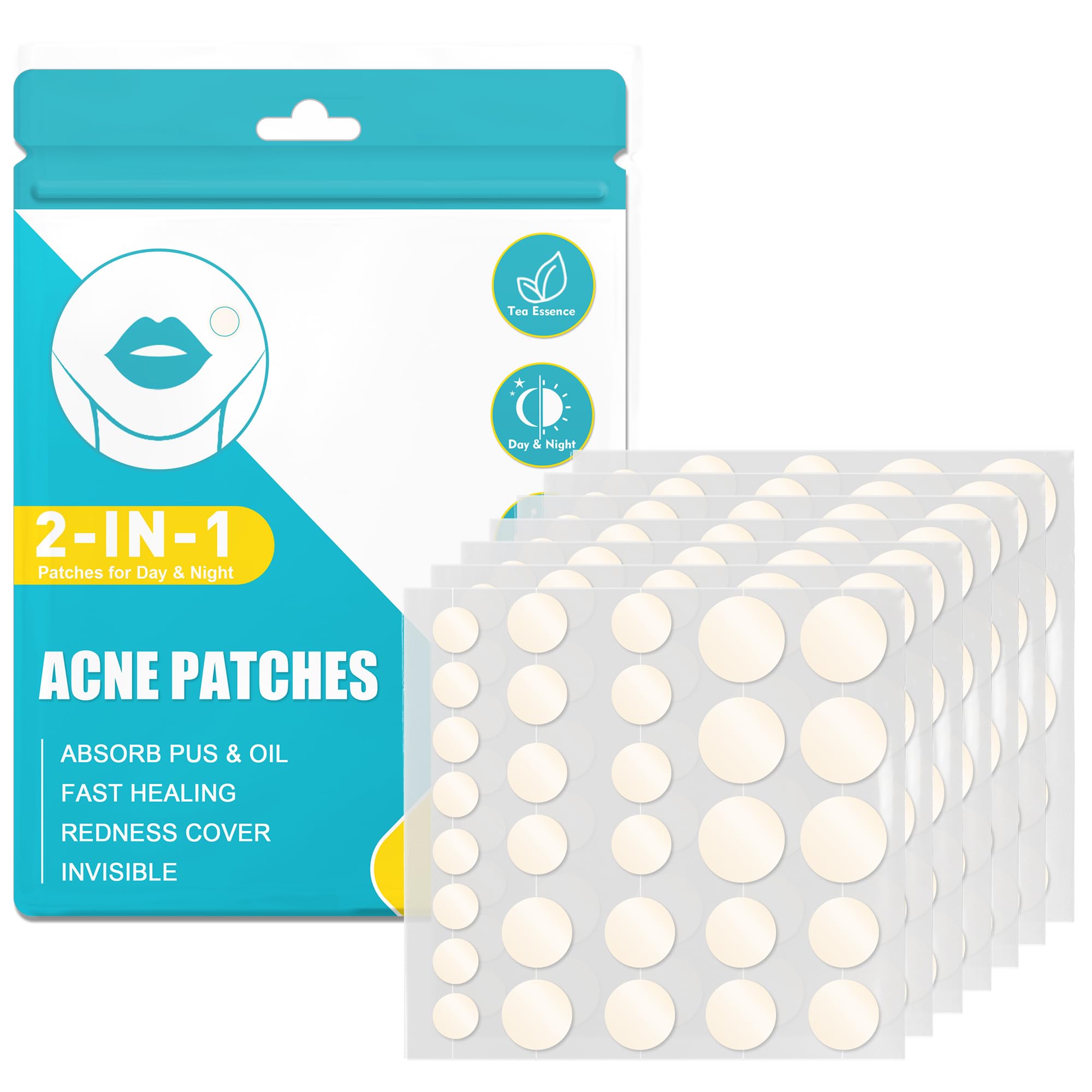 264PCS Pimple Patches for Acne Treatment - Fast Acting Absorbing Spot Patches, Invisible Blemish Cover for Day & Night Use - Perfect for Face, Back & Body Acne Care