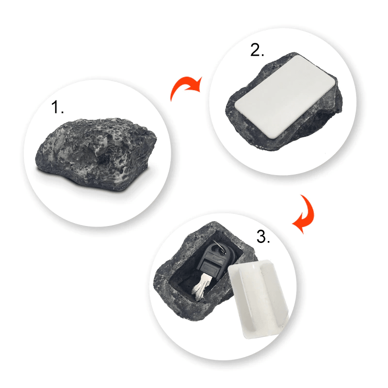 Hide a Key Rock - Realistic Fake Rock with Secret Compartment for Outdoor Key Storage - Perfect for Garden, Yard, and Home Security