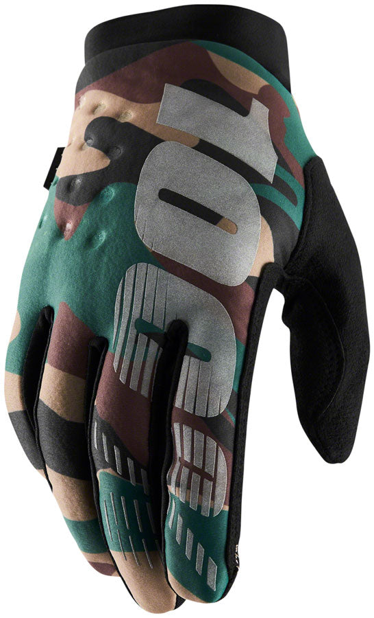 100% Brisker Gloves - Camo/Black Full Finger Tactical Gloves for Men (X-Large) - Ideal for Hunting, Outdoor Sports & Cold Weather Protection