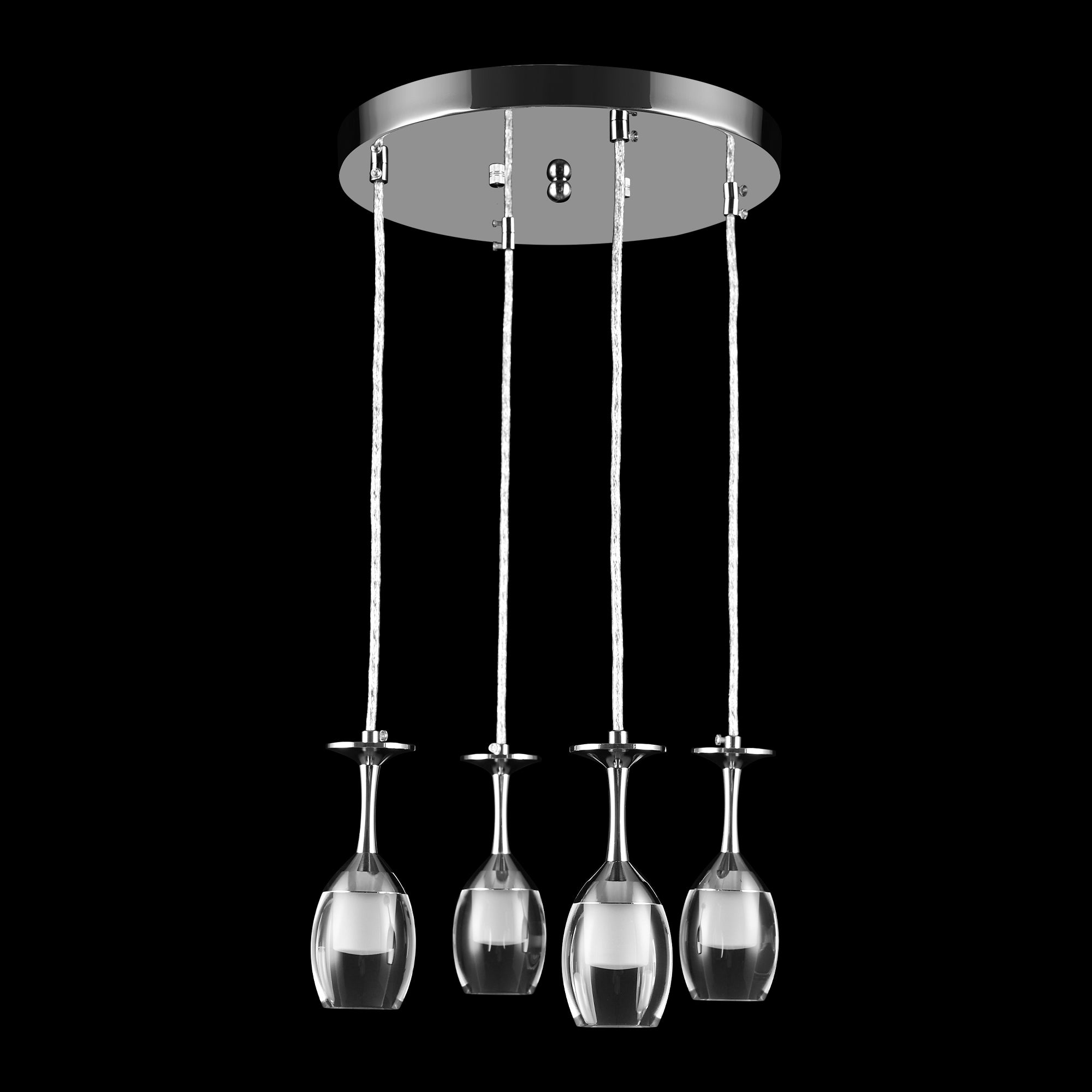 Bacchus Clear Acrylic Red Wine Glass Shaped Smart RGB Pendant Light - Modern LED Hanging Lamp for Dining Room, Bar, and Home Decor