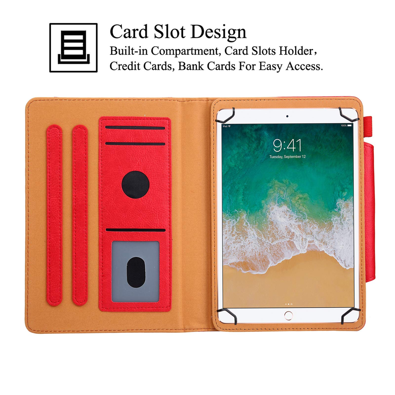 Universal PU Leather Tablet Case for 9.0