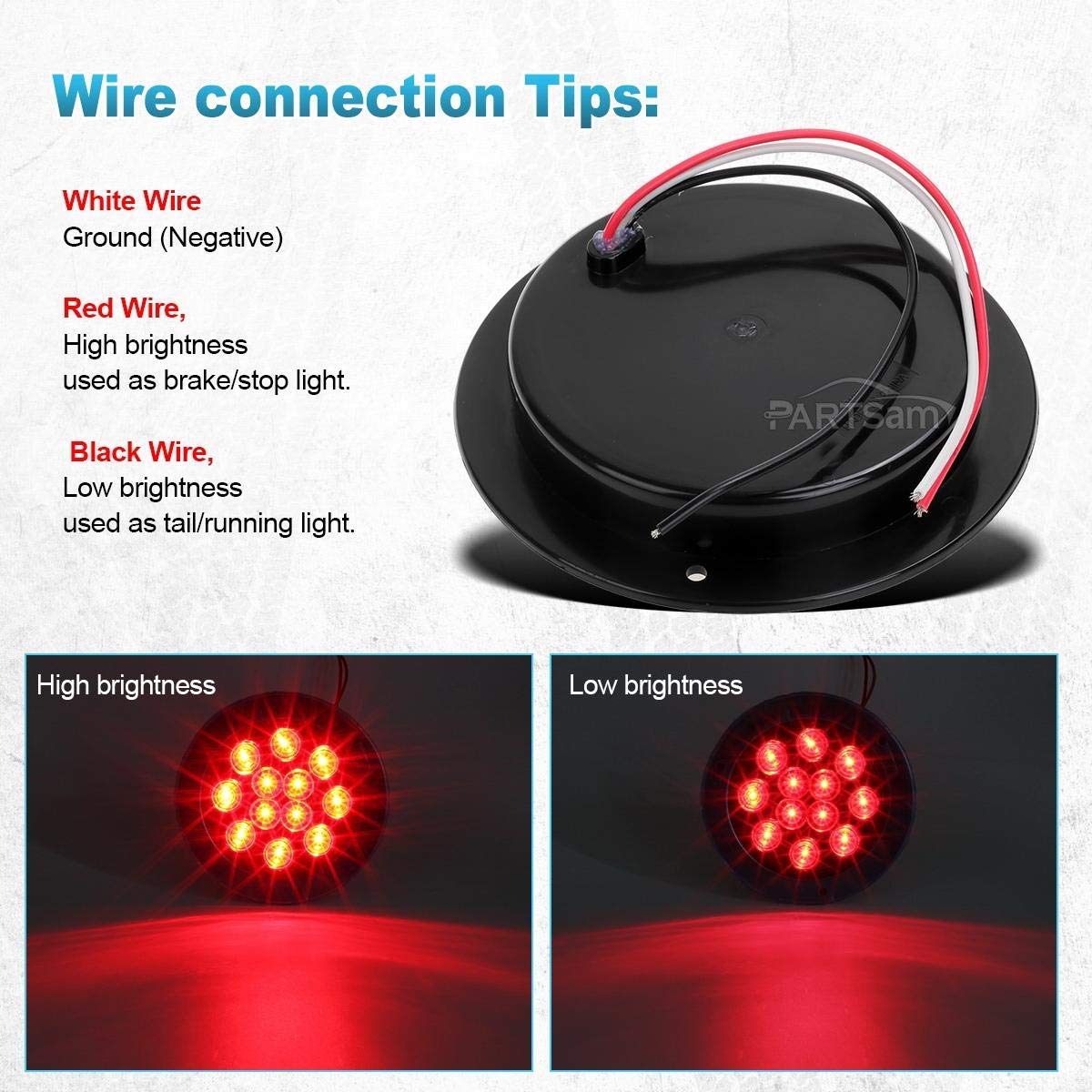 Partsam 2 Red + 2 White 4