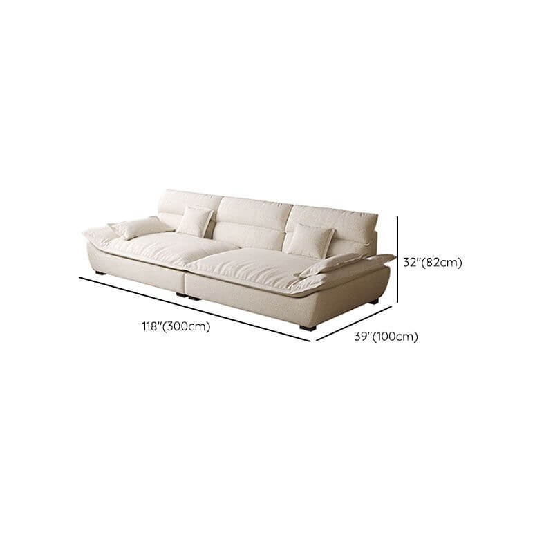 Modern White Pine Wood Standard Sofa with Cushion Back & Pillow Top Arm - 3/4/6 Seater Sofa with Concealed Support - Perfect for Living Room, Lounge & Home Decor
