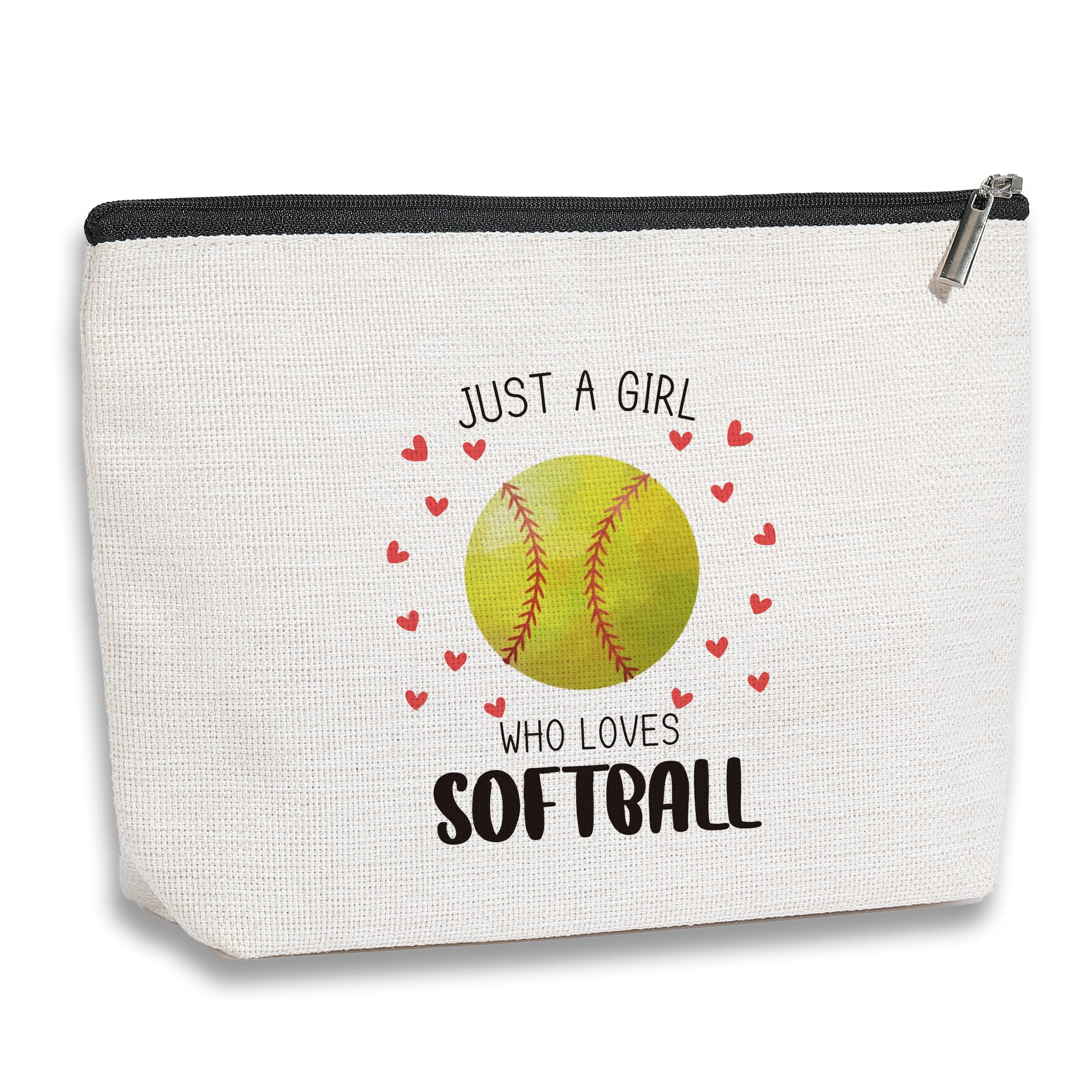 **Softball Makeup Bag for Women - Inspirational Gift for Softball Lovers, Mom, Sister, Coworker, BFF - Perfect for Birthday, Game Day & Travel**