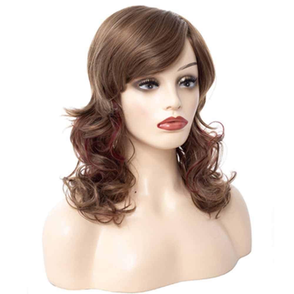 Nuanxin Short Curly Wigs for Women - European & Skin Tone Synthetic Hair Wig - Natural Fluffy Short Hair for Daily Wear & Cosplay
